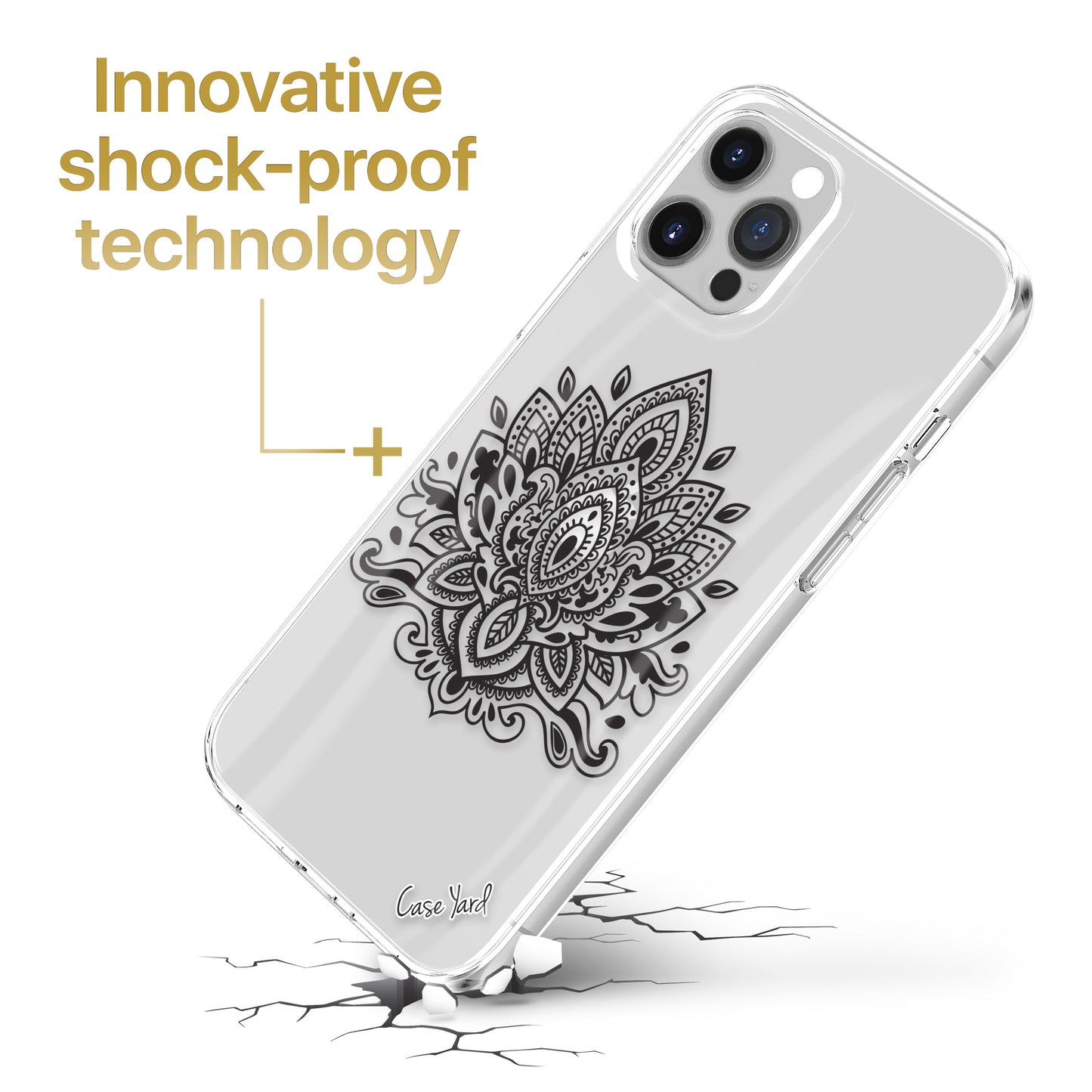 Lotus Mandala TPU Clear Phone Case for iPhone & Samsung Phones