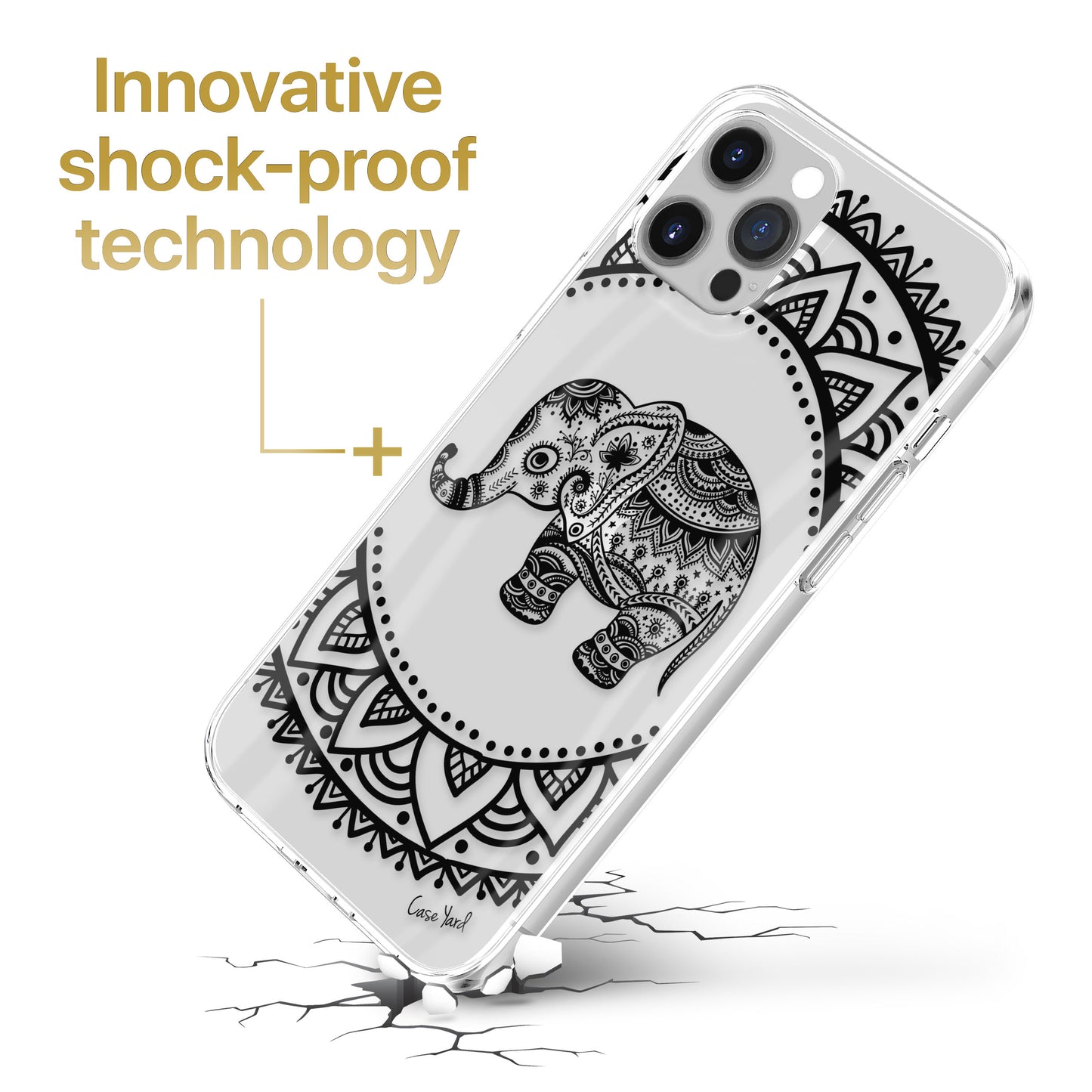 Elephant Mandala TPU Clear Phone Case for iPhone & Samsung Phones