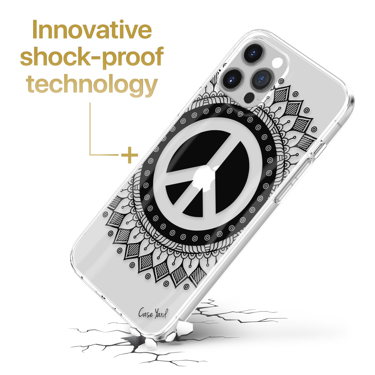 Peace Mandala TPU Clear Phone Case for iPhone & Samsung Phones