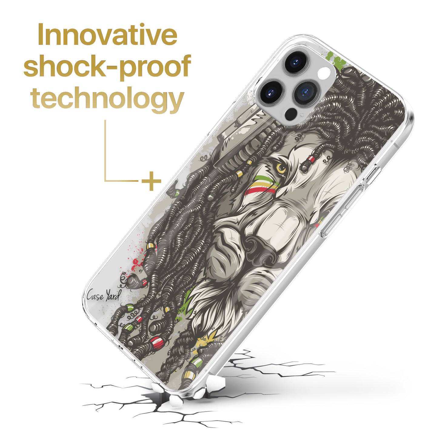 Rasta Lion TPU Clear Phone Case for iPhone & Samsung Phones