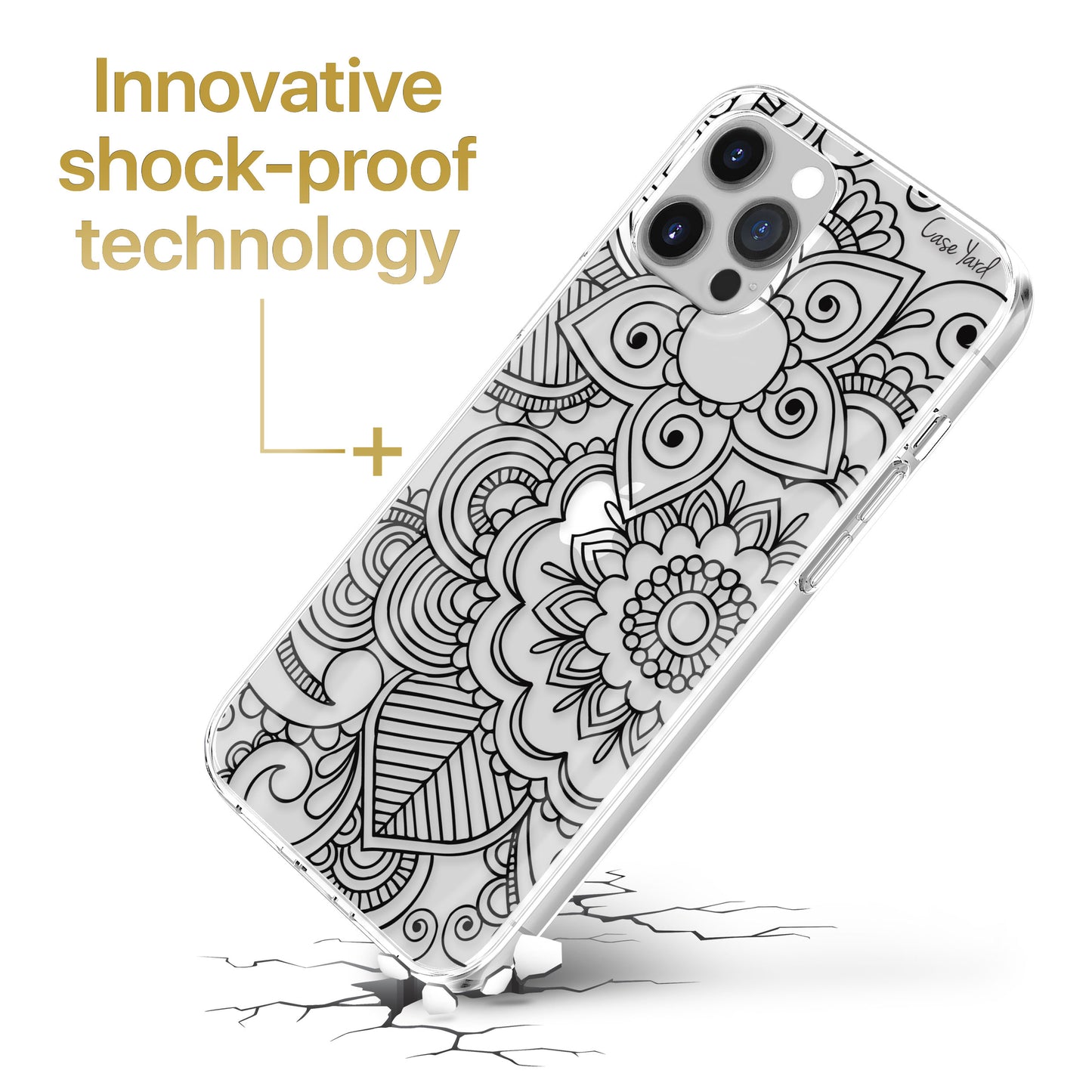 Henna Mehndi TPU Clear Phone Case for iPhone & Samsung Phones