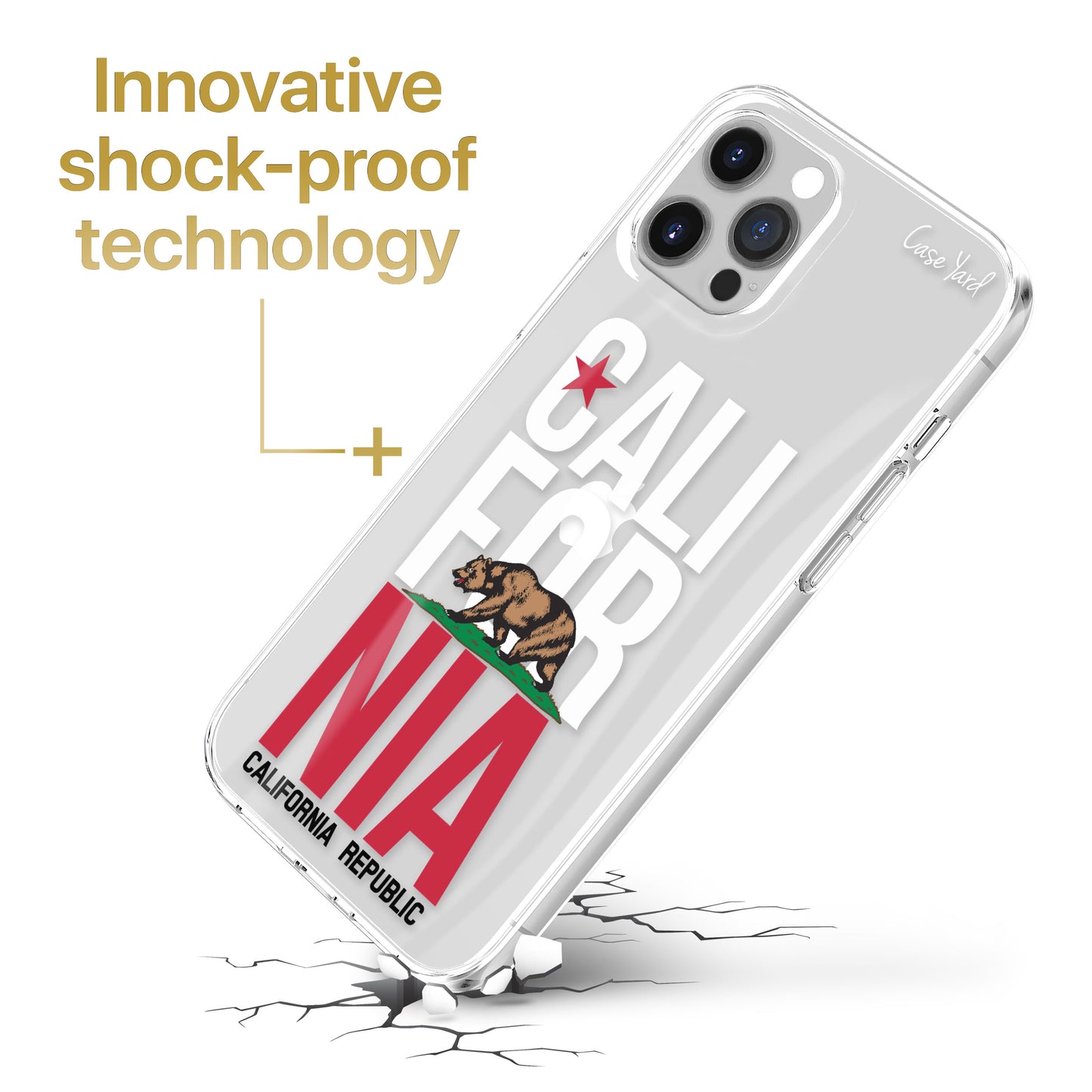 Cali Colored Flag TPU Clear Phone Case for iPhone & Samsung Phones