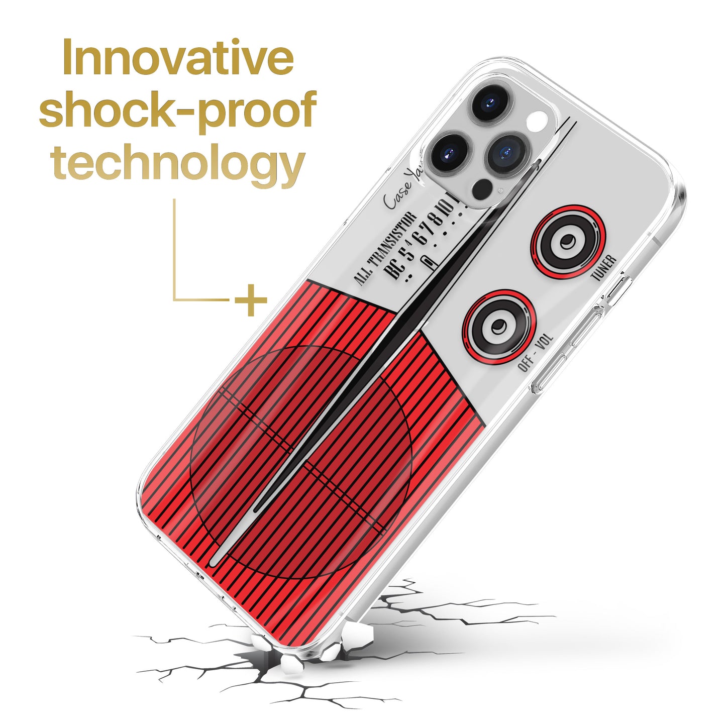 Vintage Radio TPU Clear Phone Case for iPhone & Samsung Phones