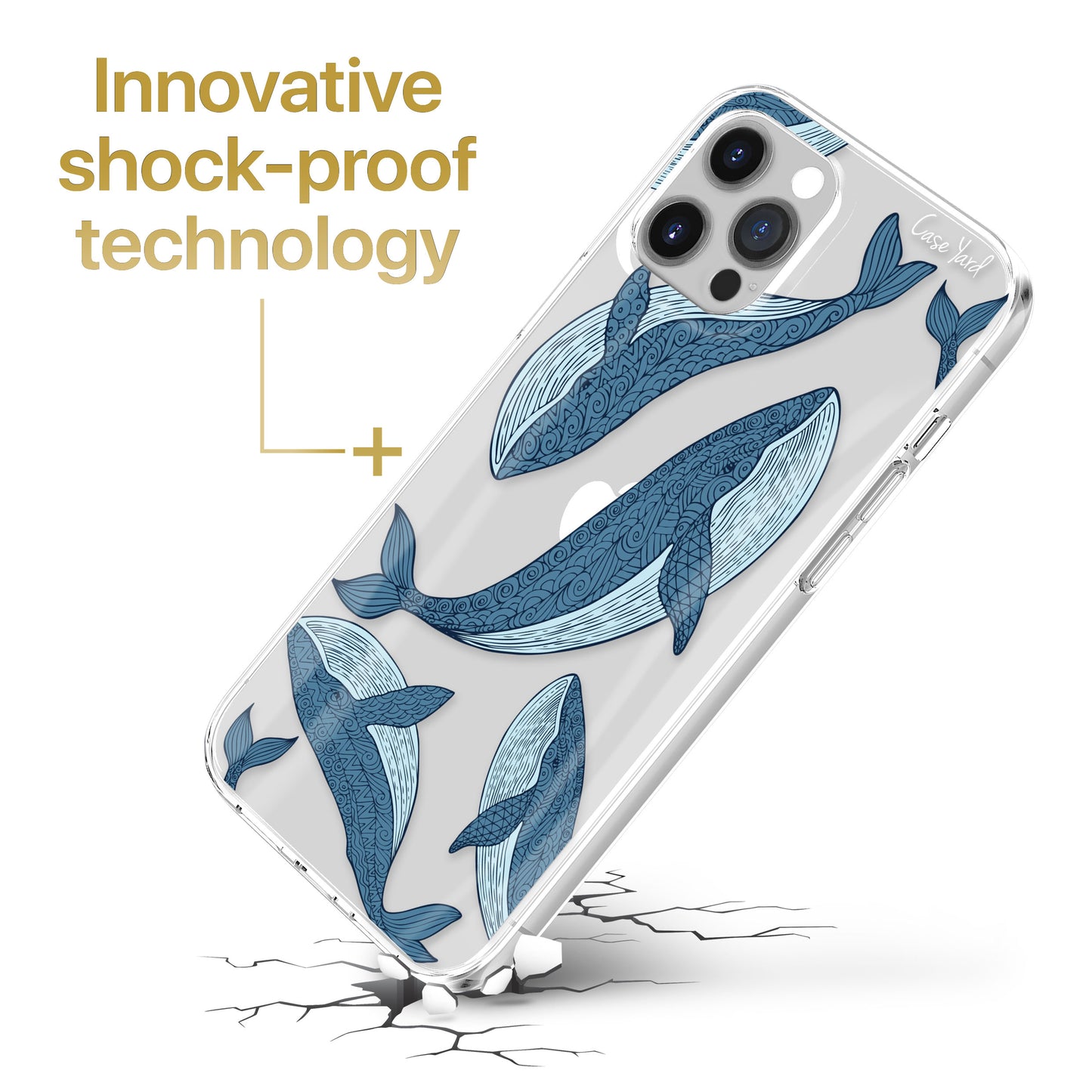 Blue Whales TPU Clear Phone Case for iPhone & Samsung Phones