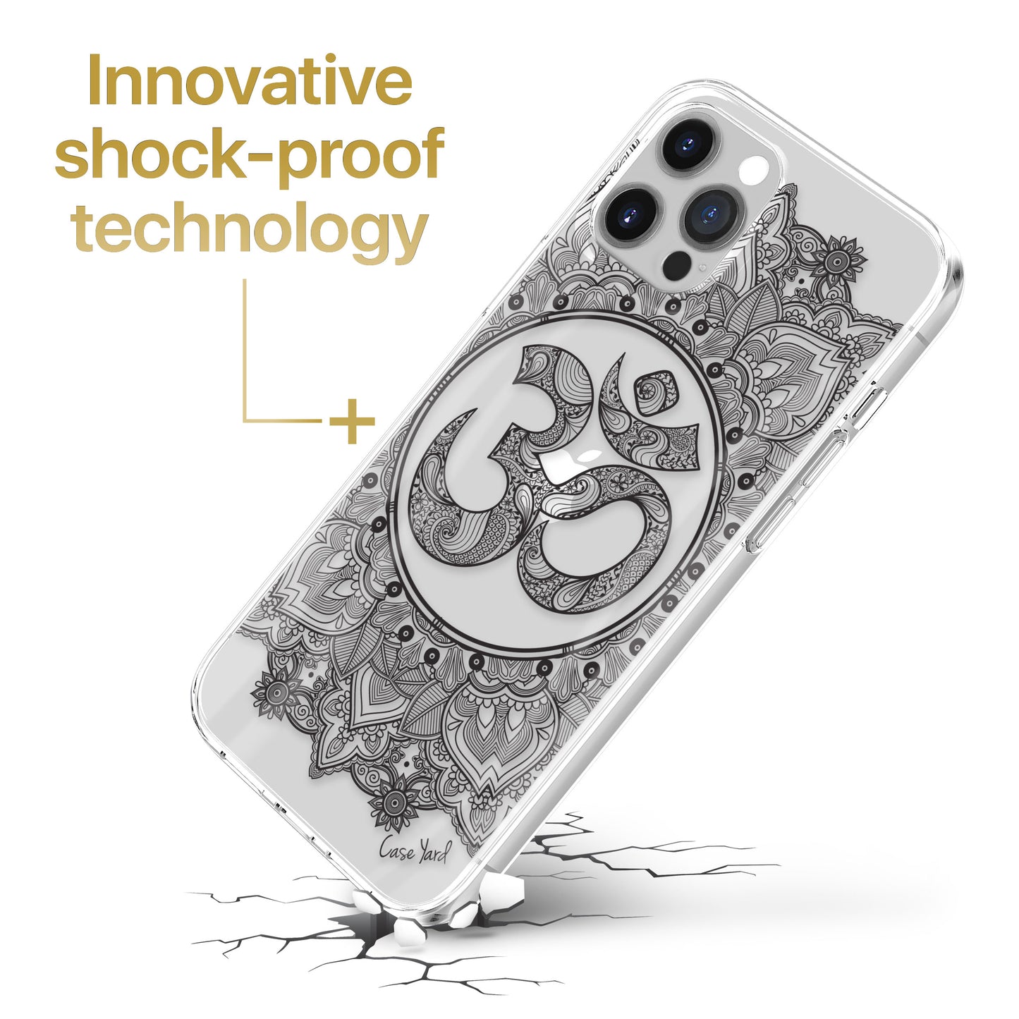 TPU Case Clear case with (Royal Ohm Mandala) Design for iPhone & Samsung Phones