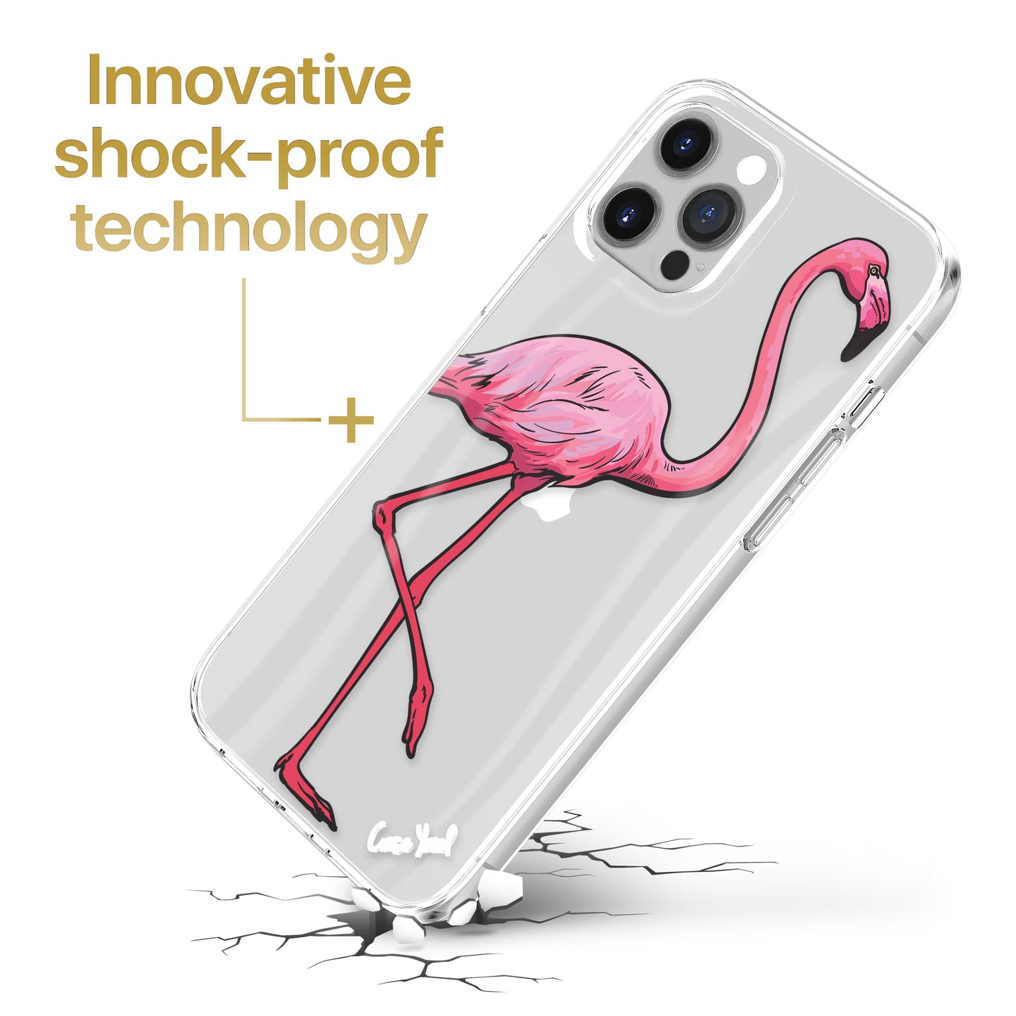 Classic Flamingo TPU Clear Phone Case for iPhone & Samsung Phones