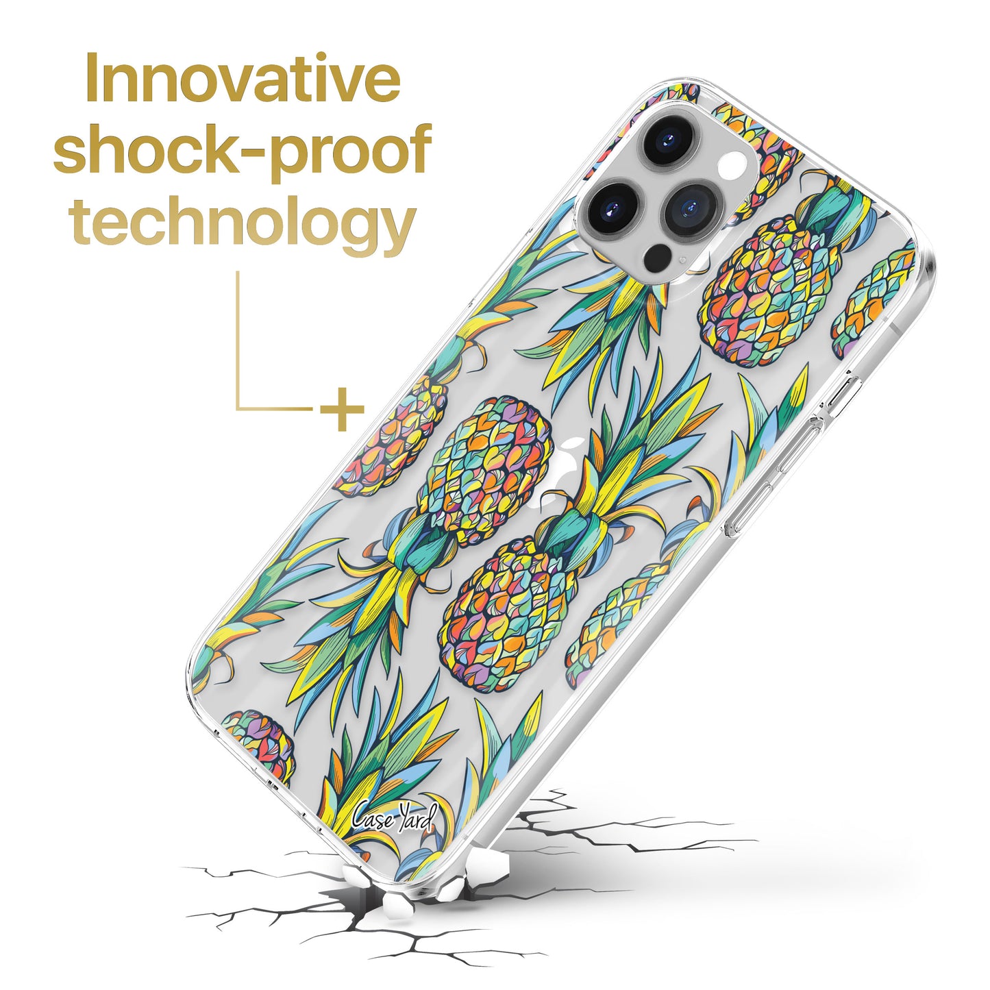 Summer Pineapple TPU Clear Phone Case for iPhone & Samsung Phones