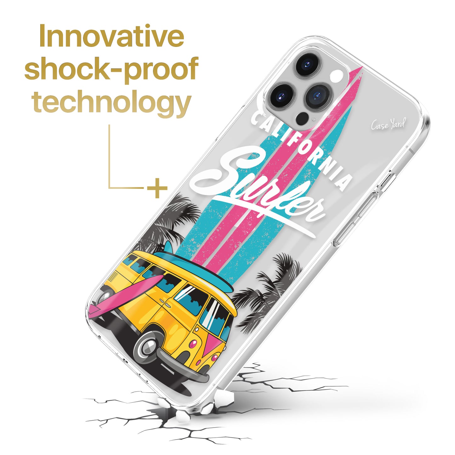 Cali Surfer TPU Clear Phone Case for iPhone & Samsung Phones