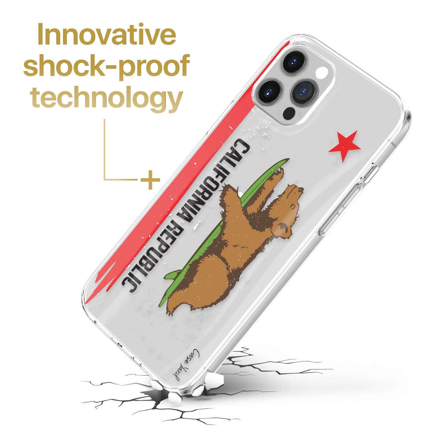 Happy California Republic TPU Clear Phone Case for iPhone & Samsung Phones