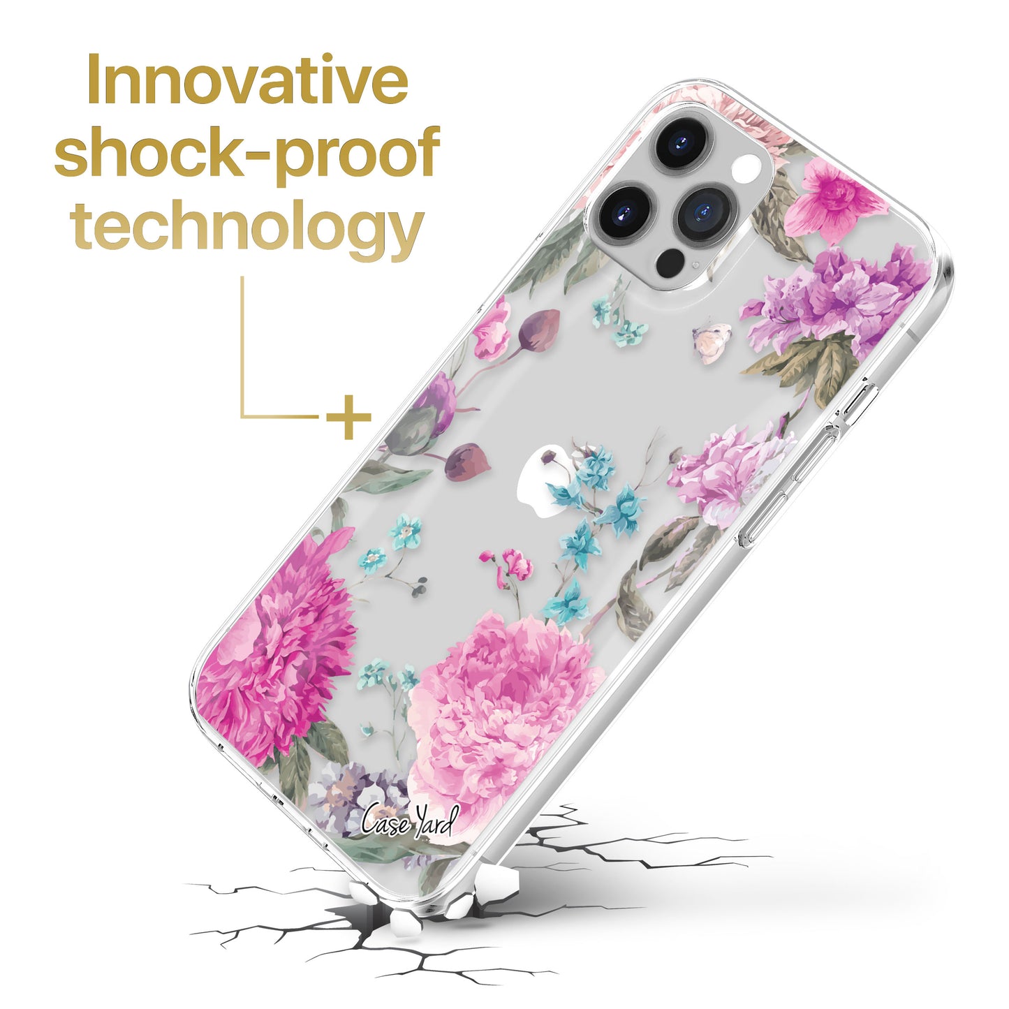 Peonies Garden TPU Clear Phone Case for iPhone & Samsung Phones