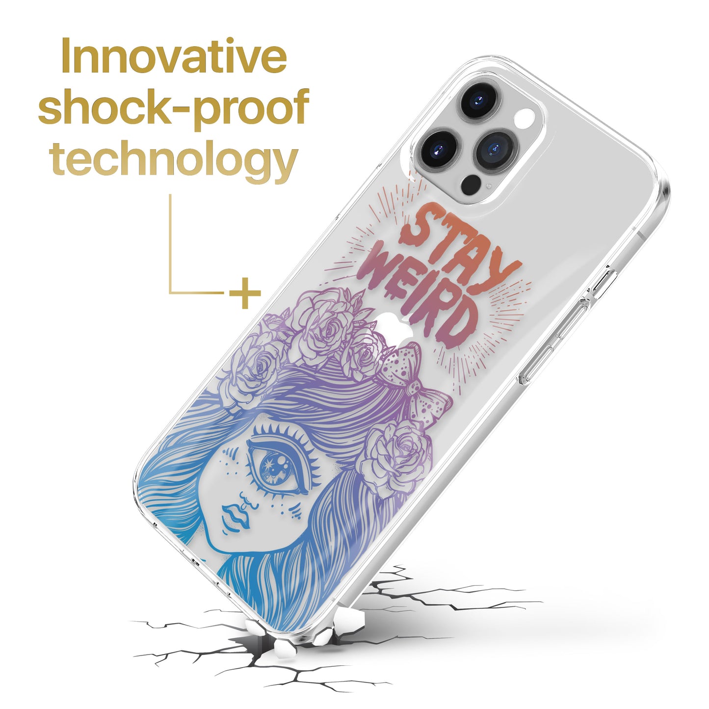 Stay Weird TPU Clear Phone Case for iPhone & Samsung Phones