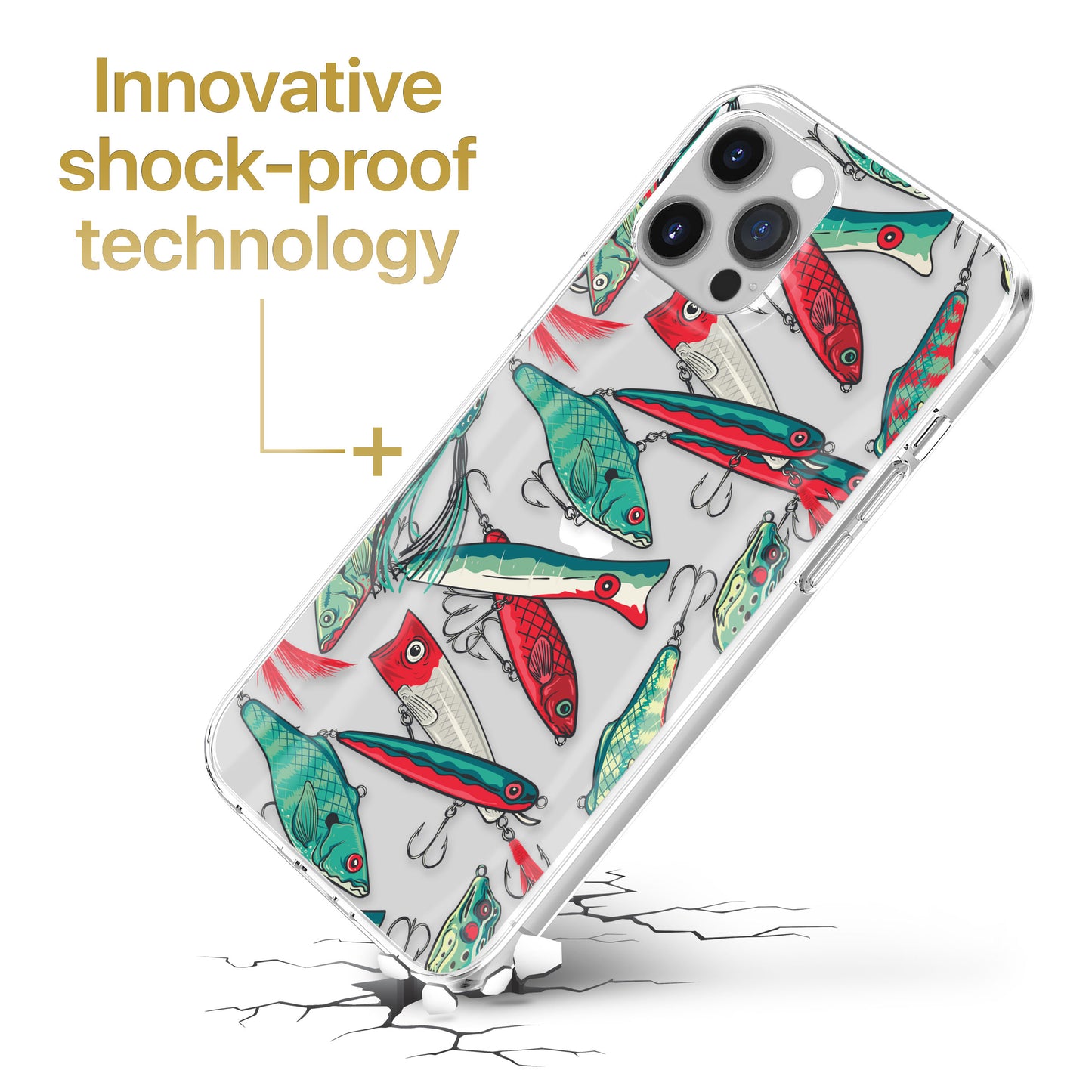 Fishing Bait TPU Clear Phone Case for iPhone & Samsung Phones