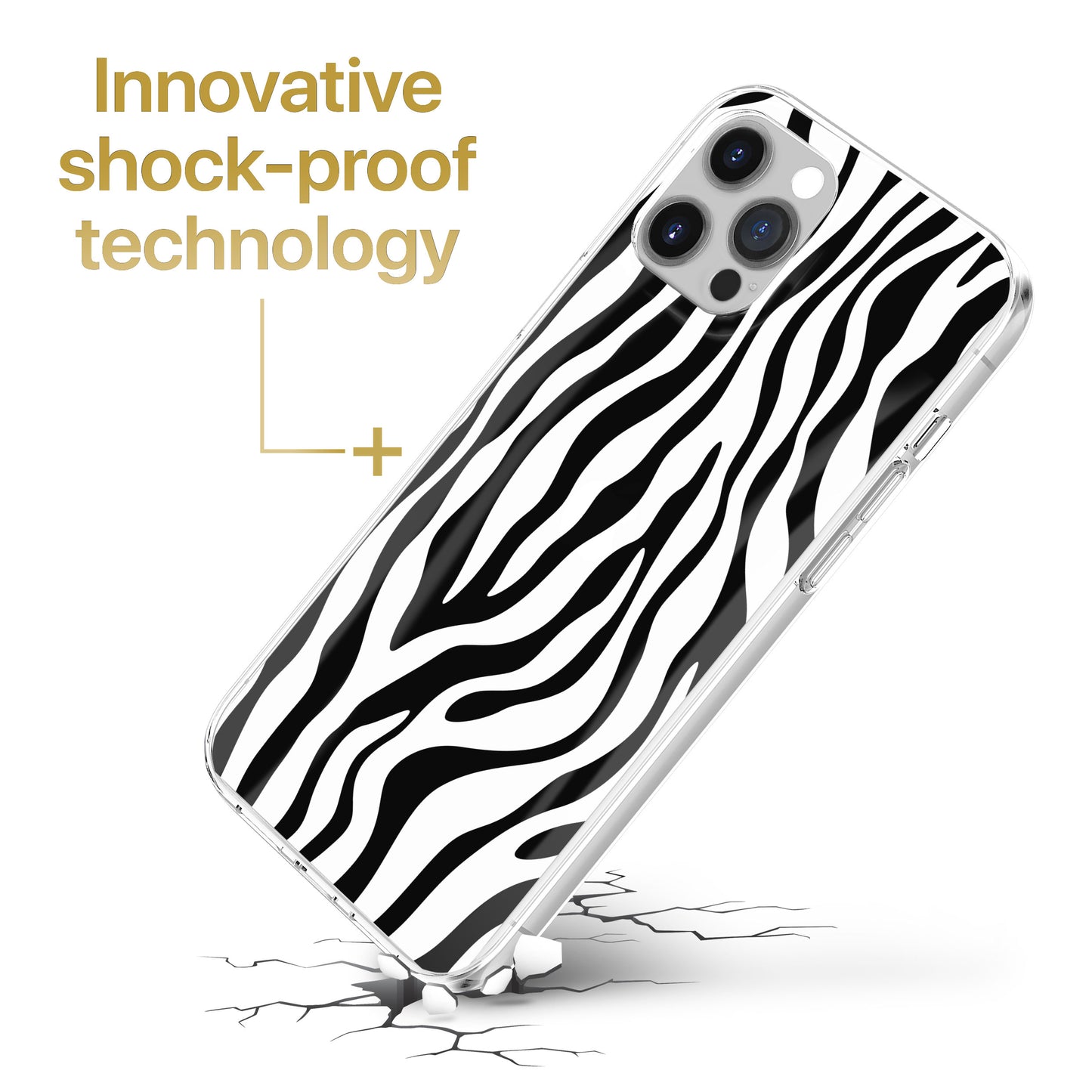 Zebra TPU Clear Phone Case for iPhone & Samsung Phones