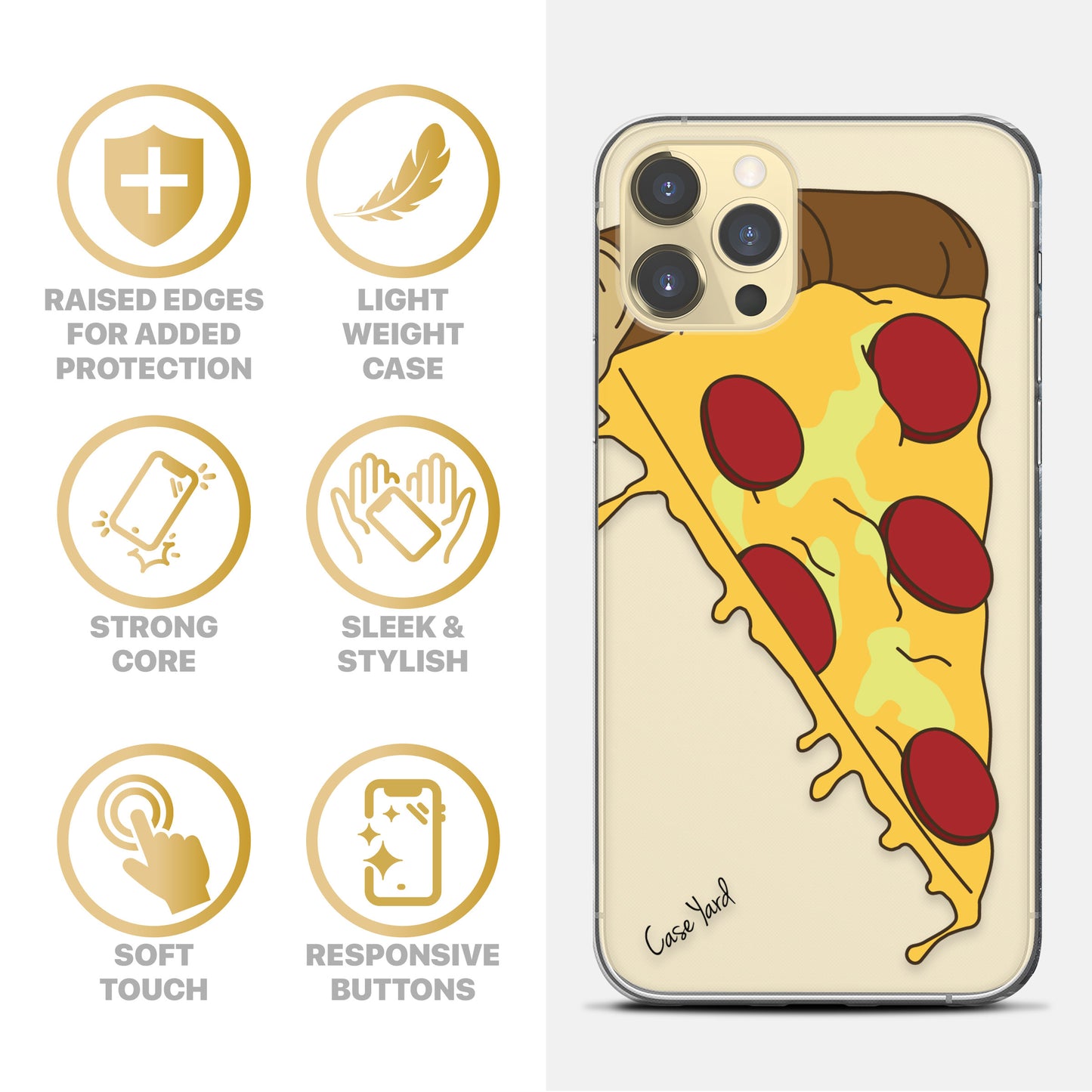 Pizza Slice TPU Clear Phone Case for iPhone & Samsung Phones