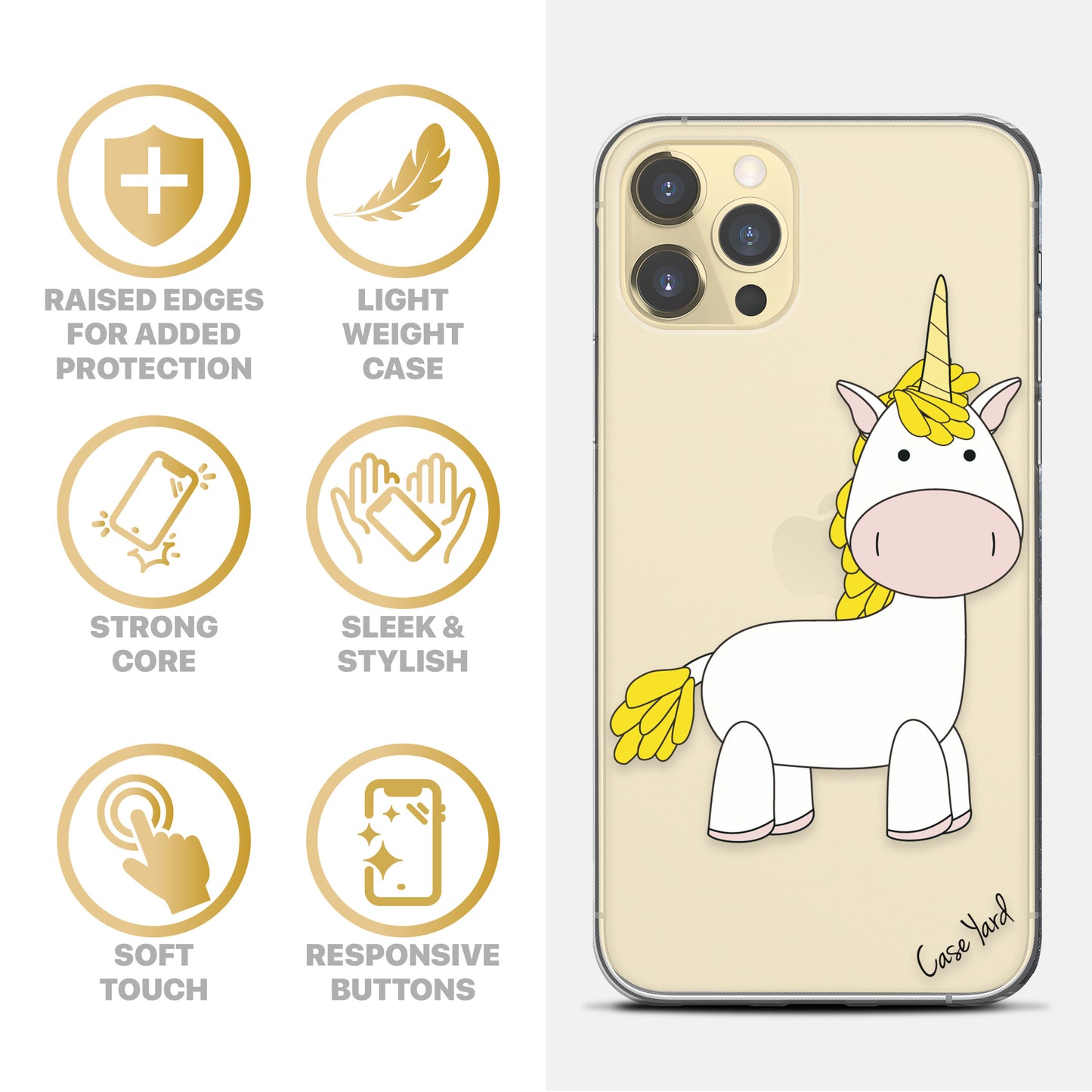Unicorn TPU Clear Phone Case for iPhone & Samsung Phones