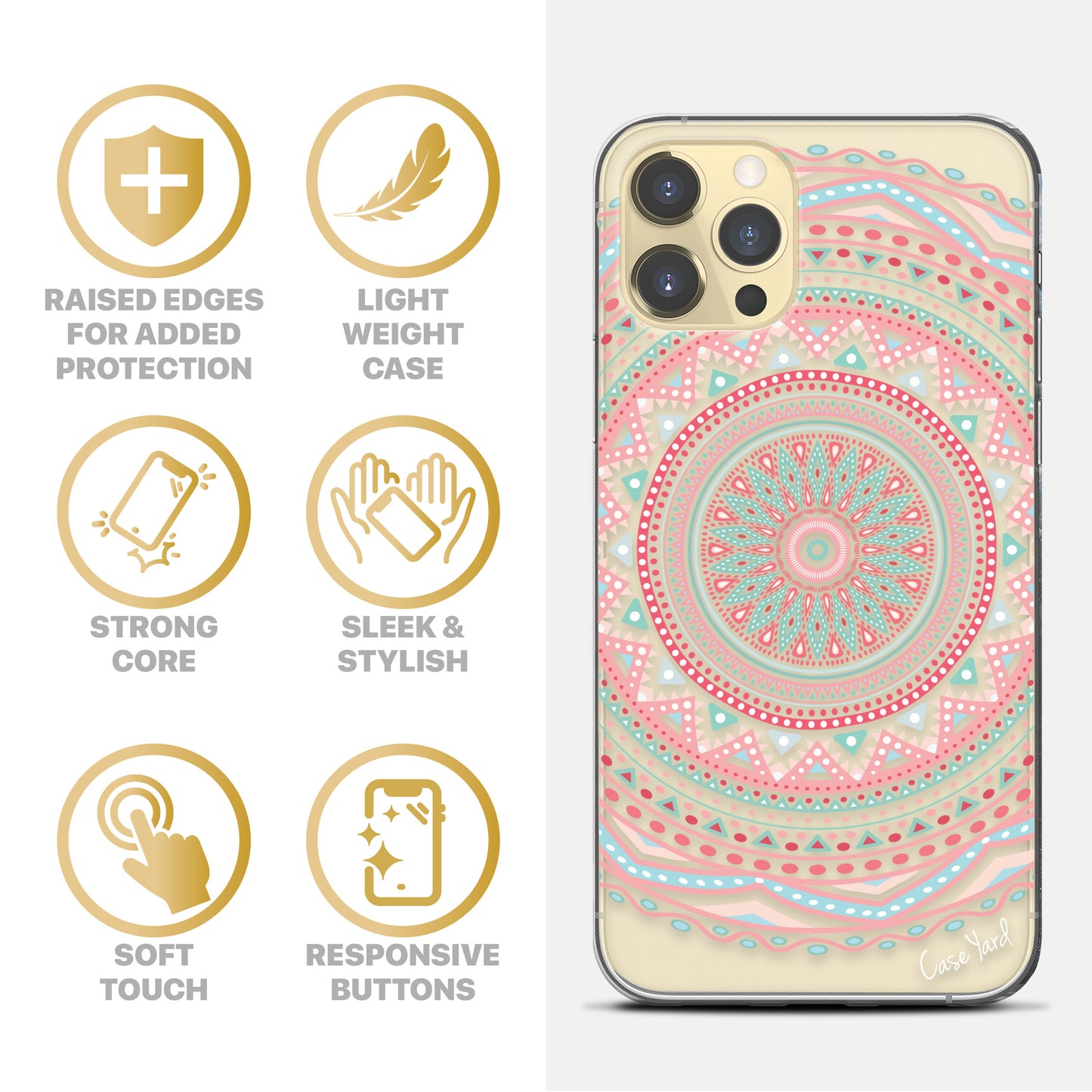Anna Mandala TPU Clear Phone Case for iPhone & Samsung Phones