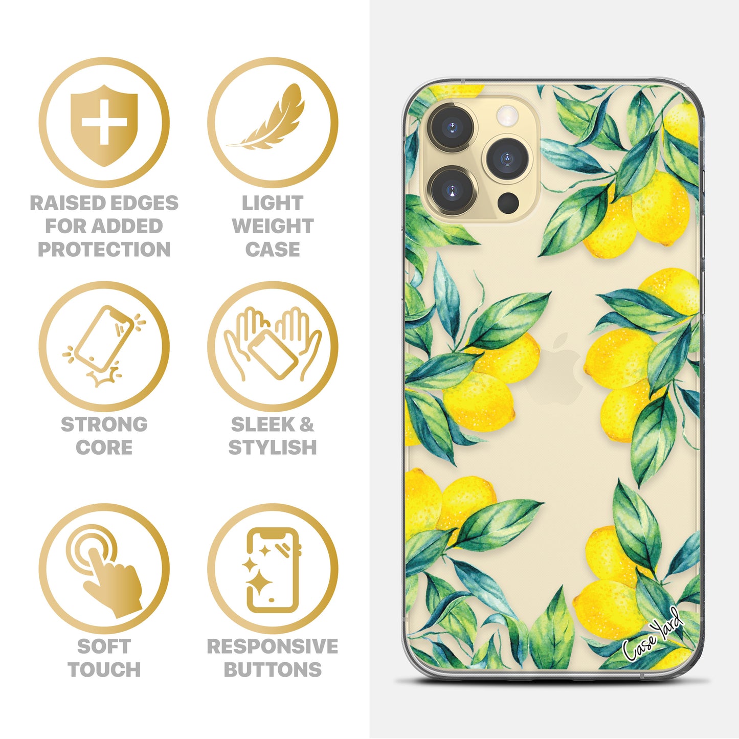 Lemons TPU Clear Phone Case for iPhone & Samsung Phones