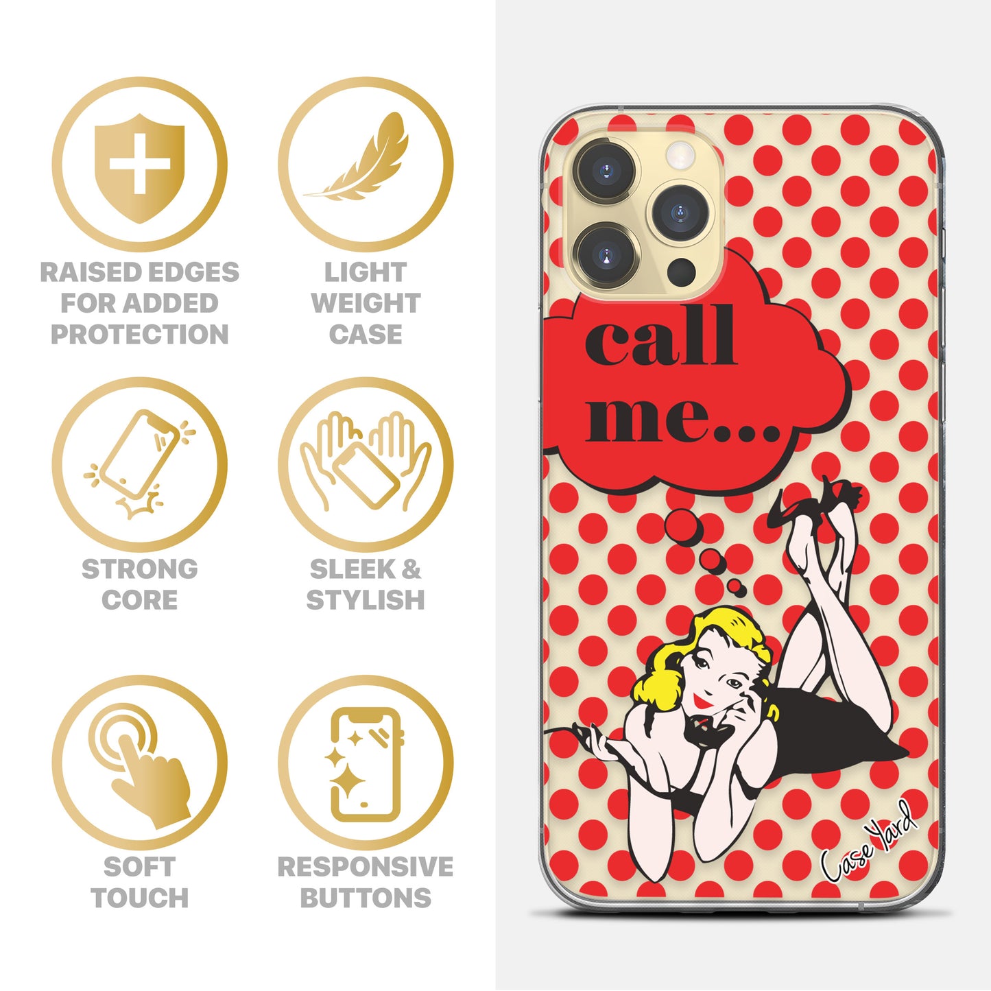 Call Me TPU Clear Phone Case for iPhone & Samsung Phones