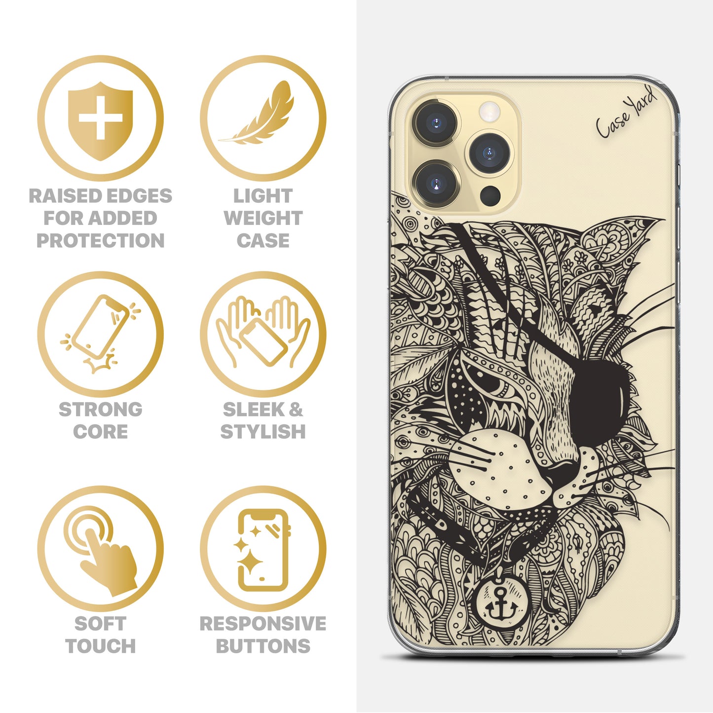 Bad Cat TPU Clear Phone Case for iPhone & Samsung Phones