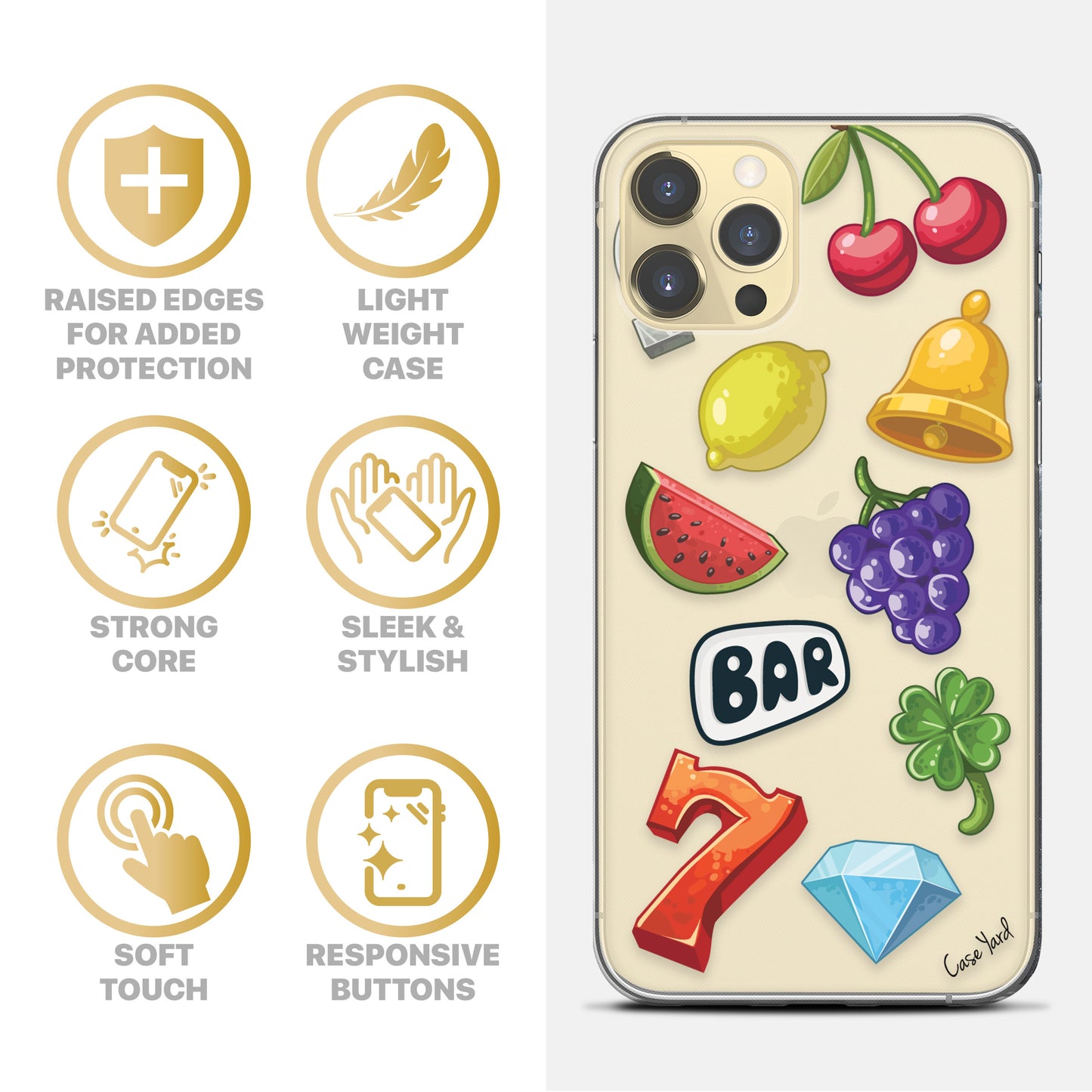 Slot Machine TPU Clear Phone Case for iPhone & Samsung Phones
