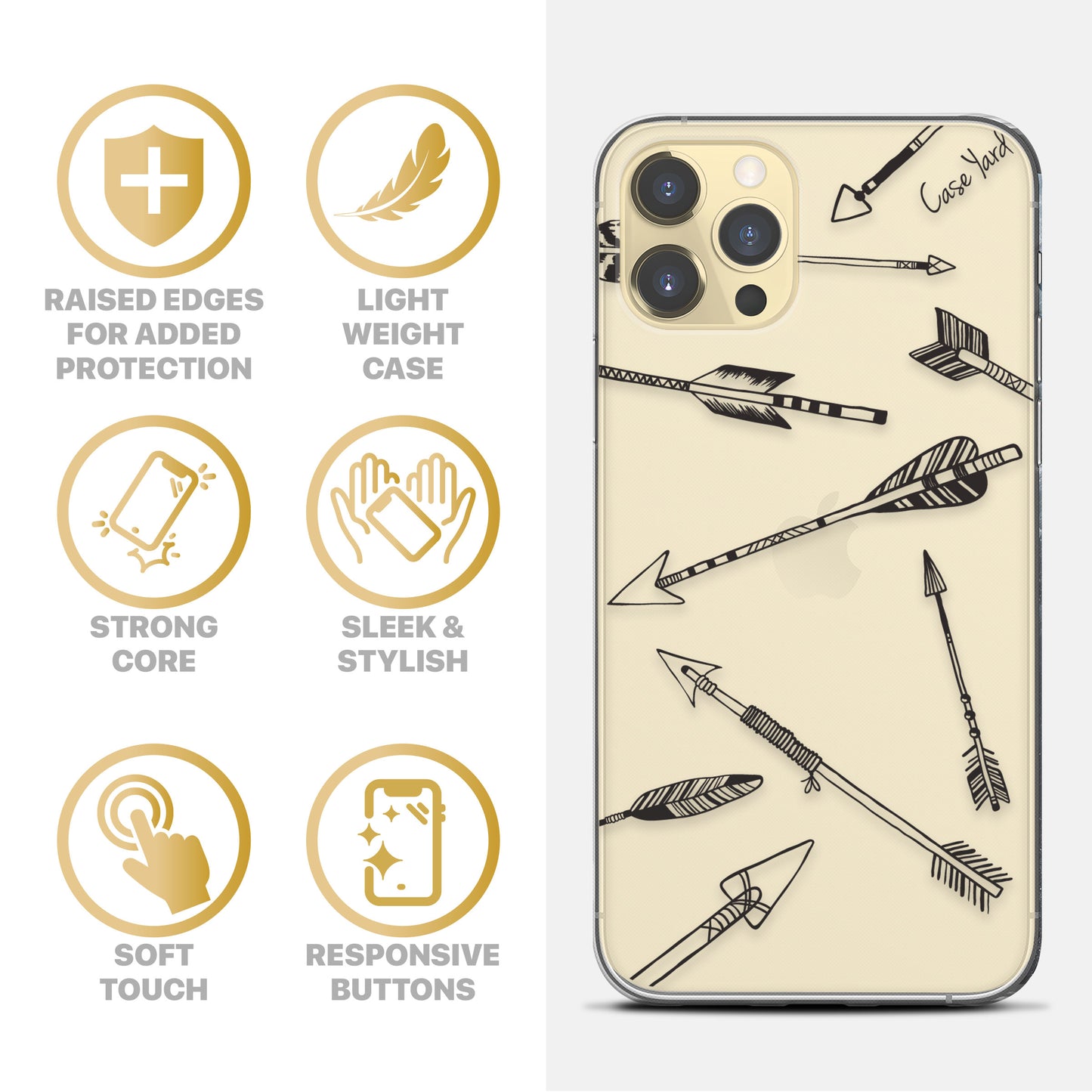 Arrows TPU Clear Phone Case for iPhone & Samsung Phones