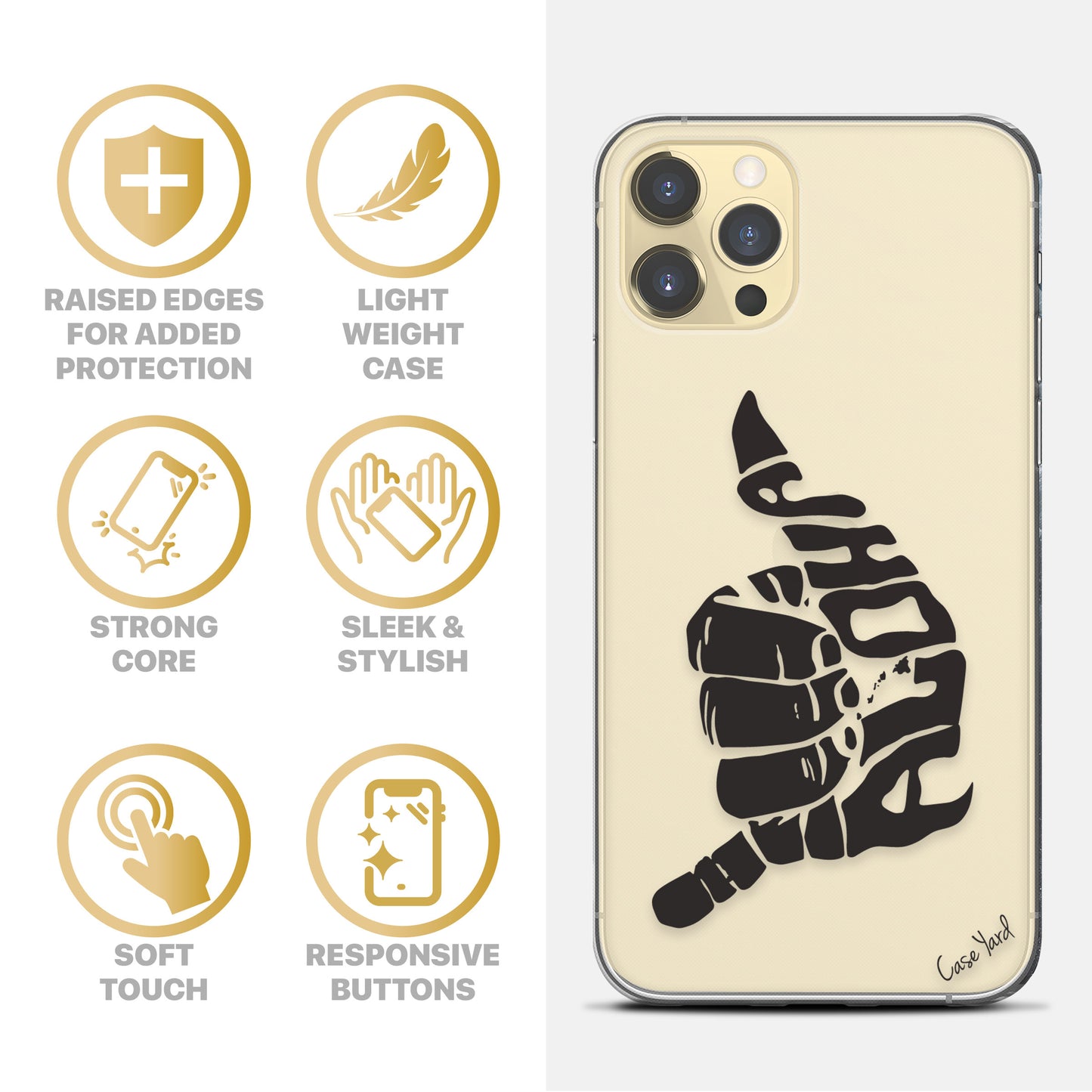 Aloha Shaka TPU Clear Phone Case for iPhone & Samsung Phones