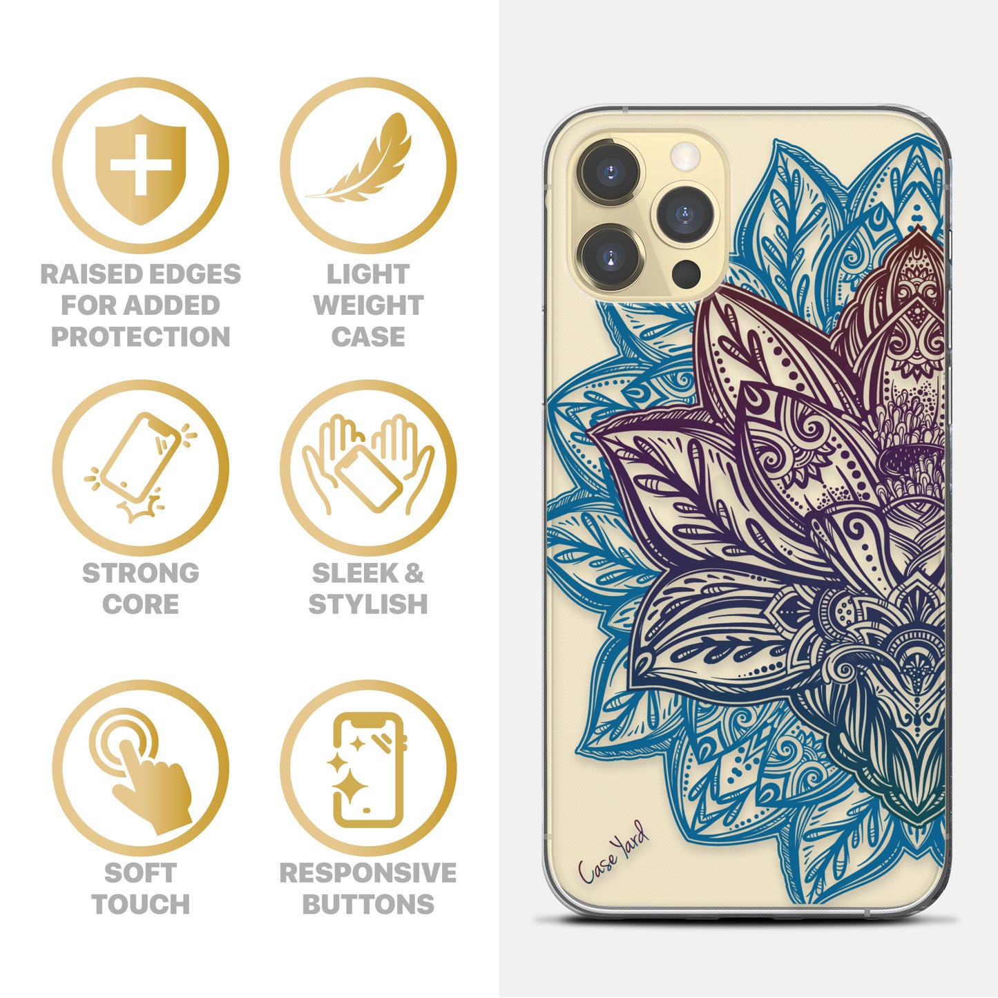 Astra Mandala TPU Clear Phone Case for iPhone & Samsung Phones