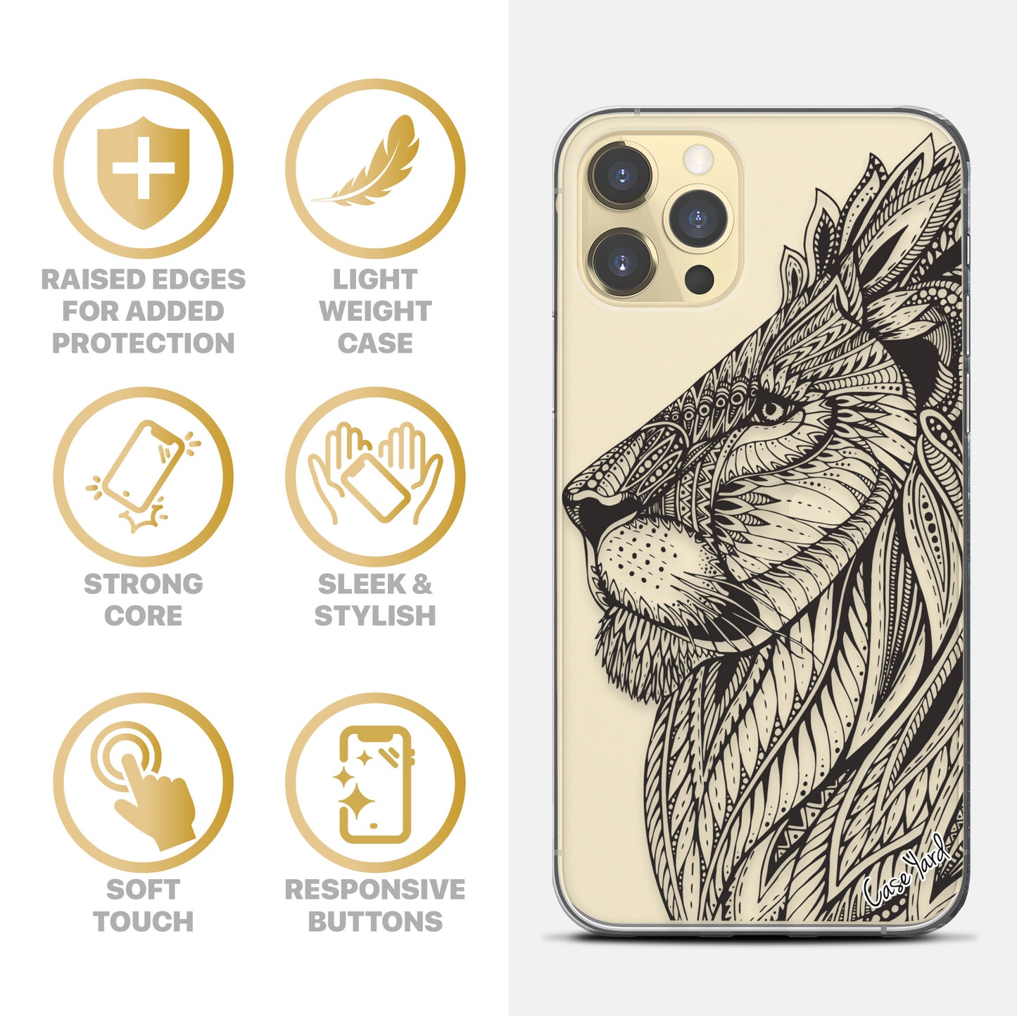 Tribal Leonesse TPU Clear Phone Case for iPhone & Samsung Phones