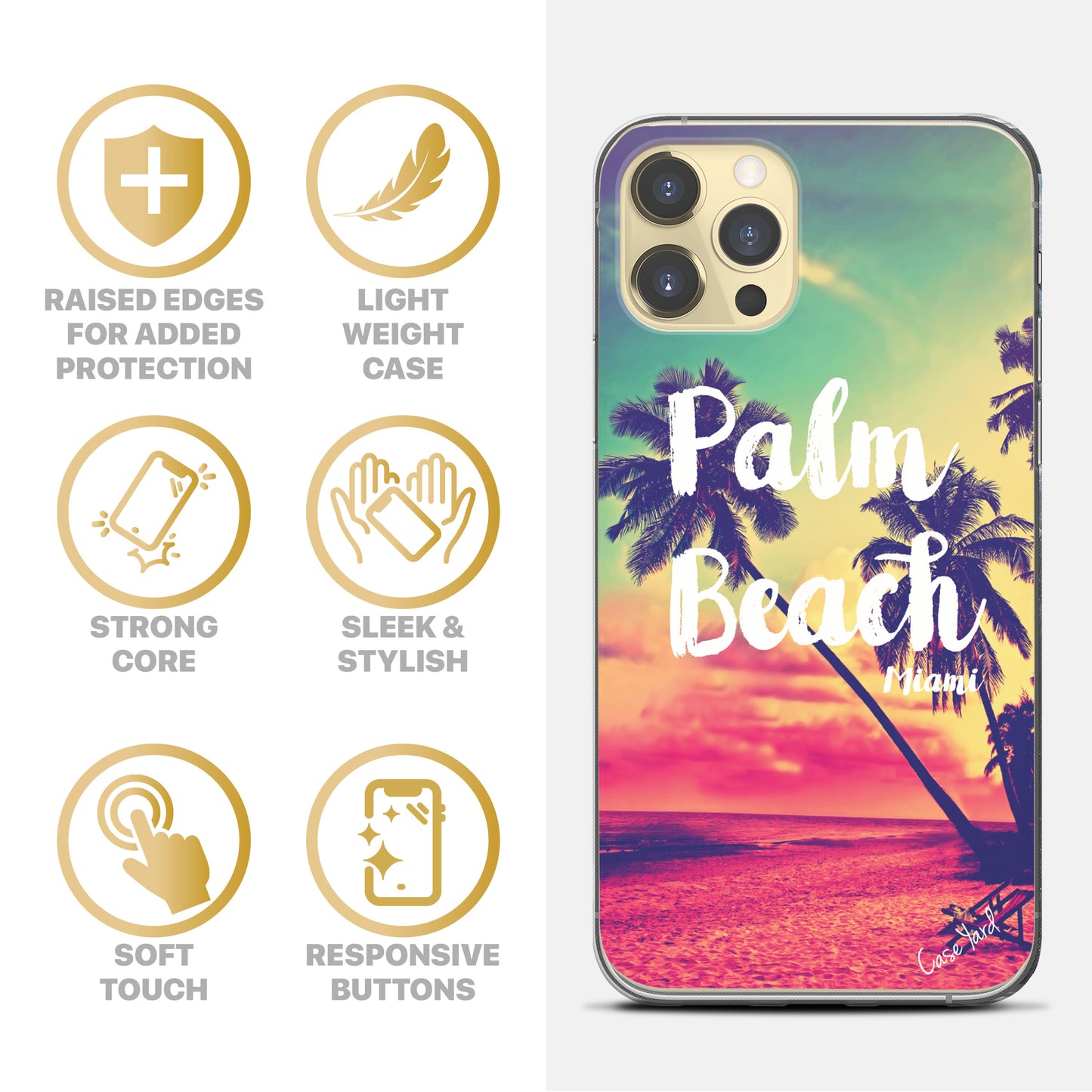 Palm Beach TPU Clear Phone Case for iPhone & Samsung Phones