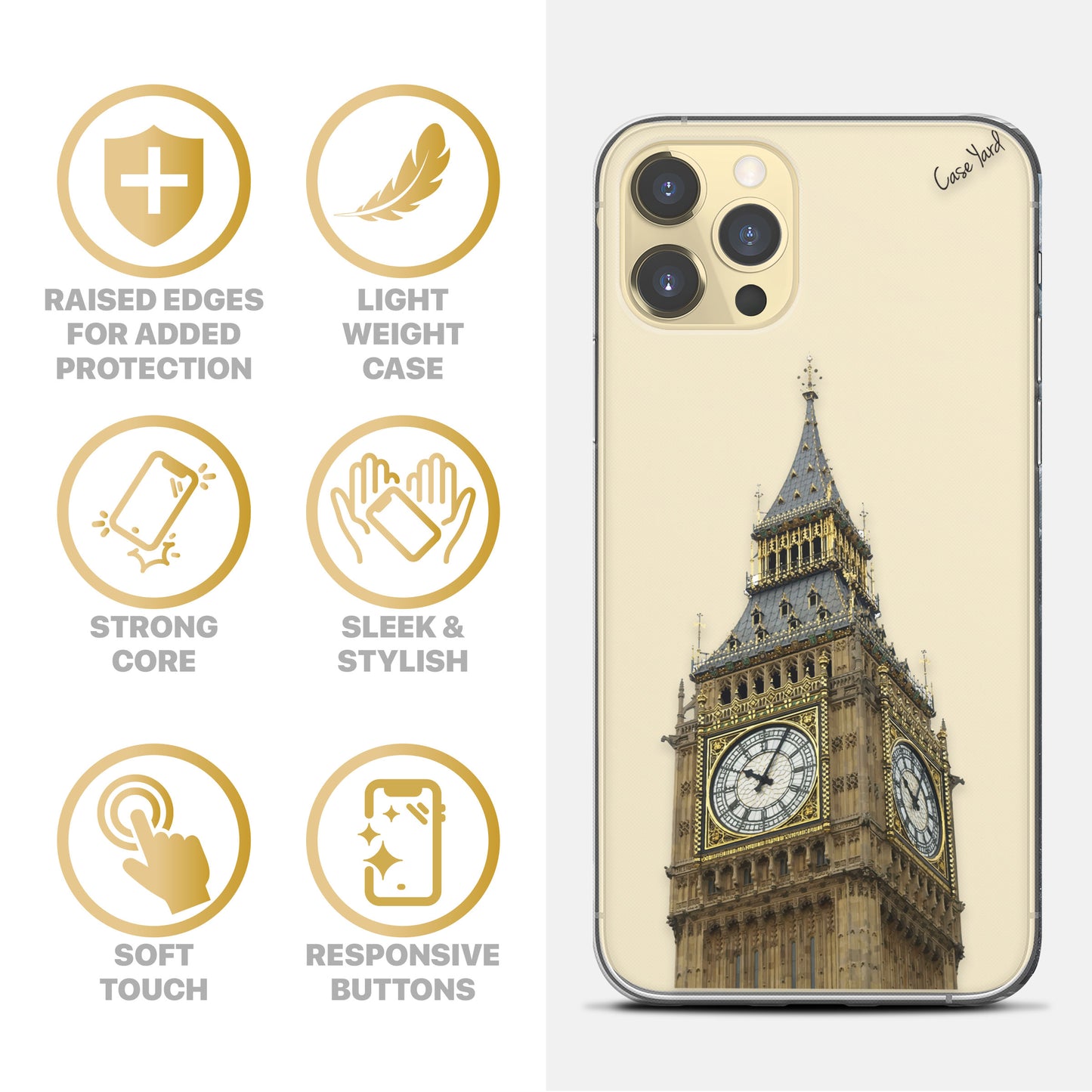 London Big Ben TPU Clear Phone Case for iPhone & Samsung Phones