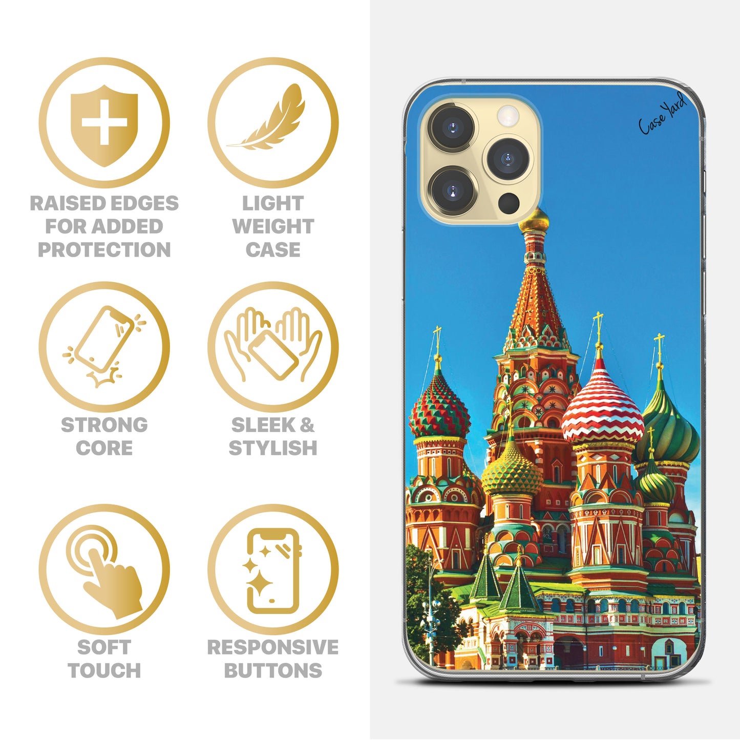 Red Square TPU Clear Phone Case for iPhone & Samsung Phones