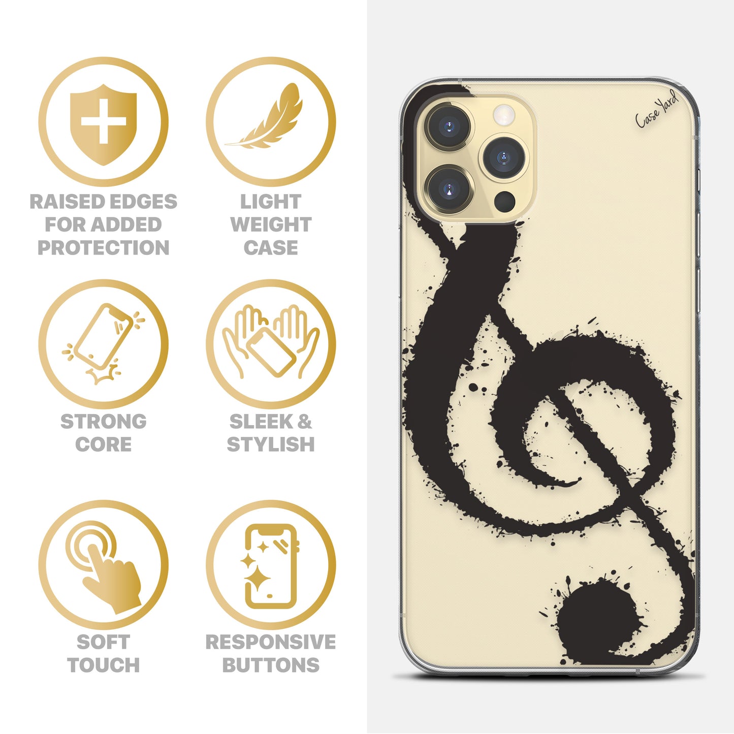 Music Is The Answer TPU Clear Phone Case for iPhone & Samsung Phones
