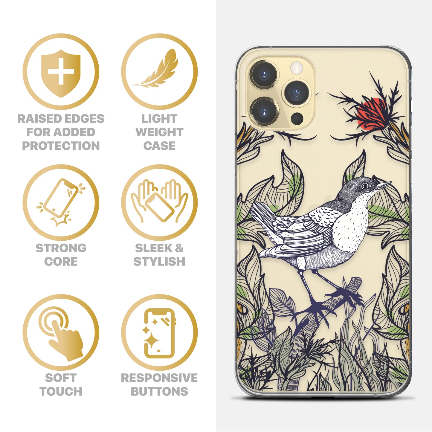 Cute Cactus TPU Clear Phone Case for iPhone & Samsung Phones