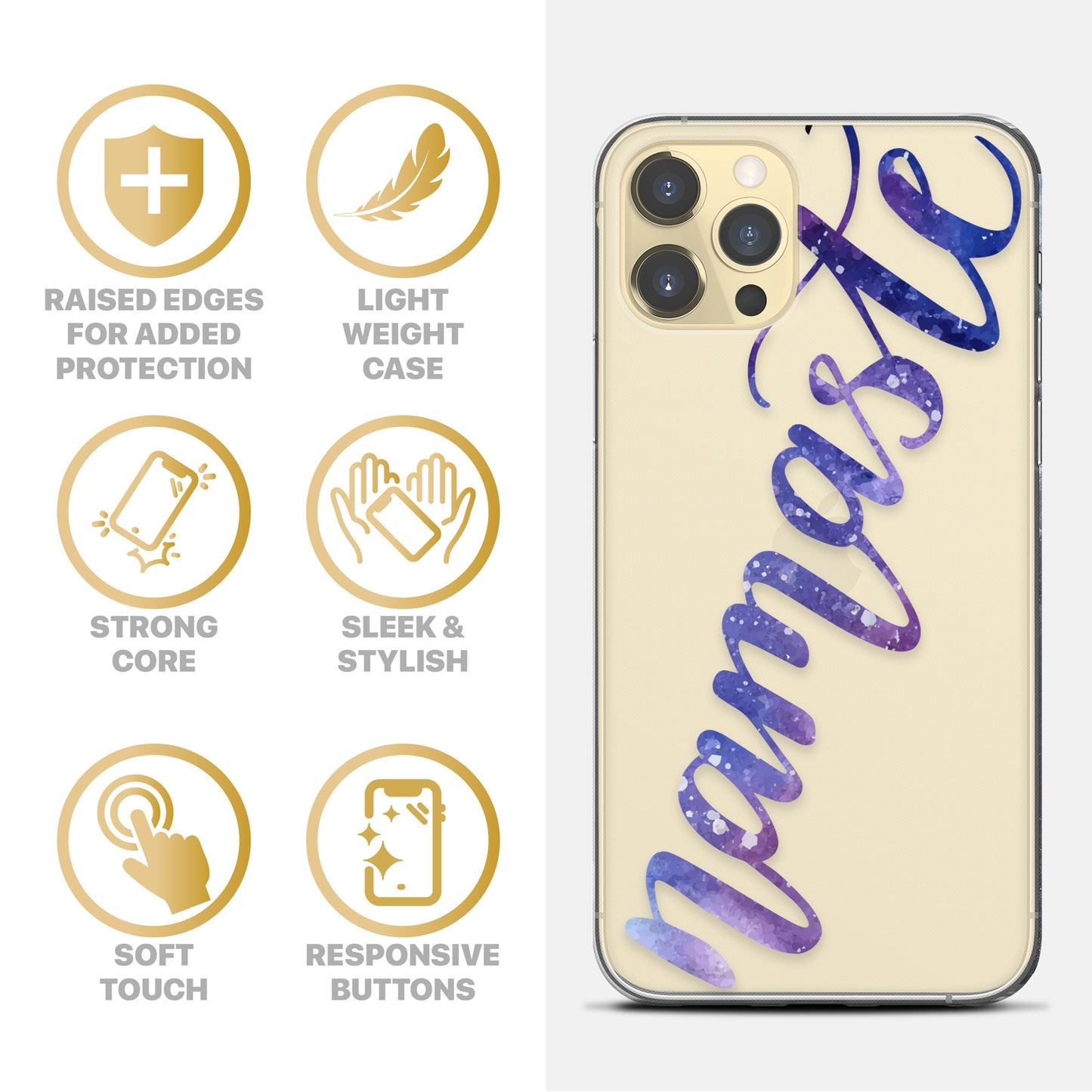 Namaste TPU Clear Phone Case for iPhone & Samsung Phones