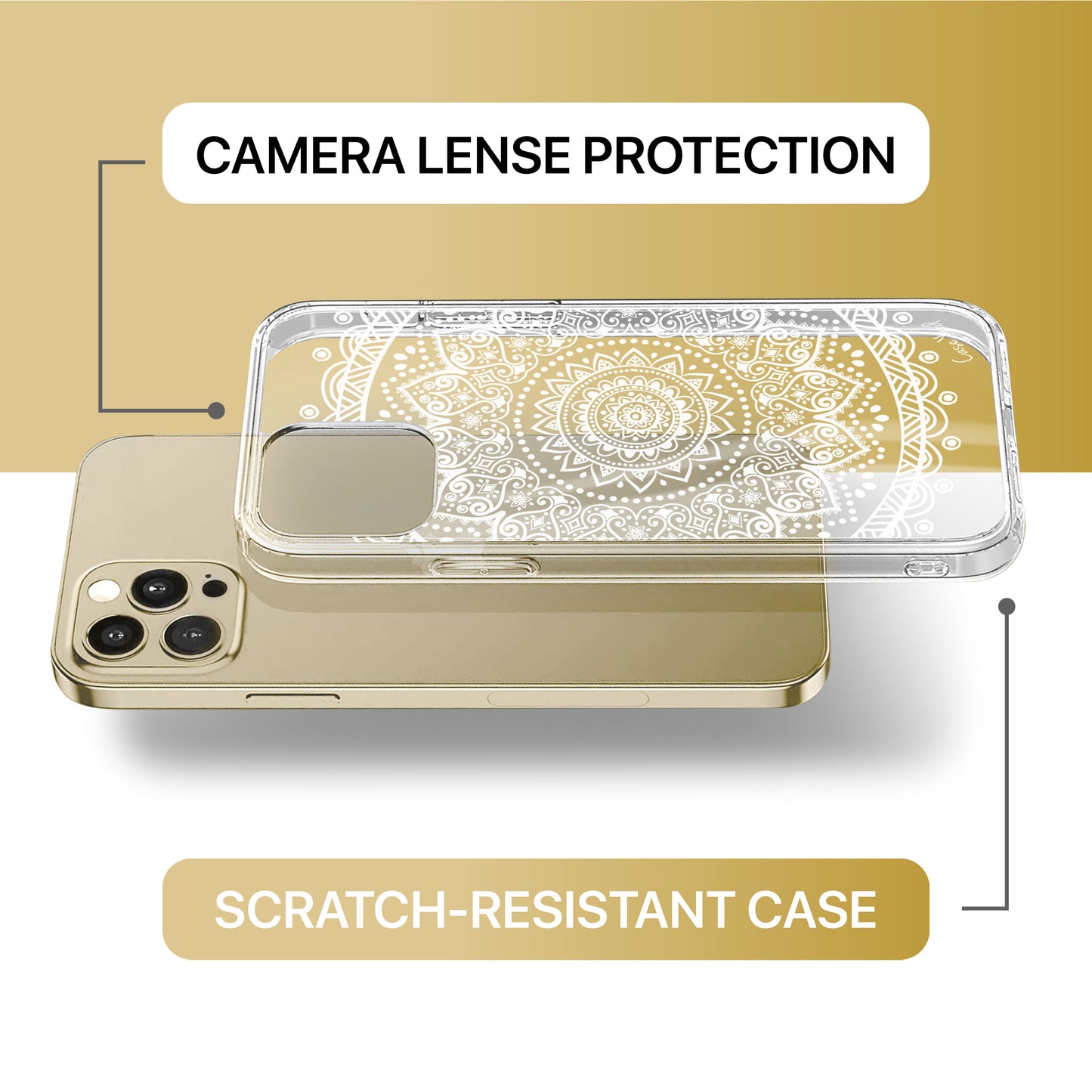Mandala Clear TPU Clear Phone Case for iPhone & Samsung Phones