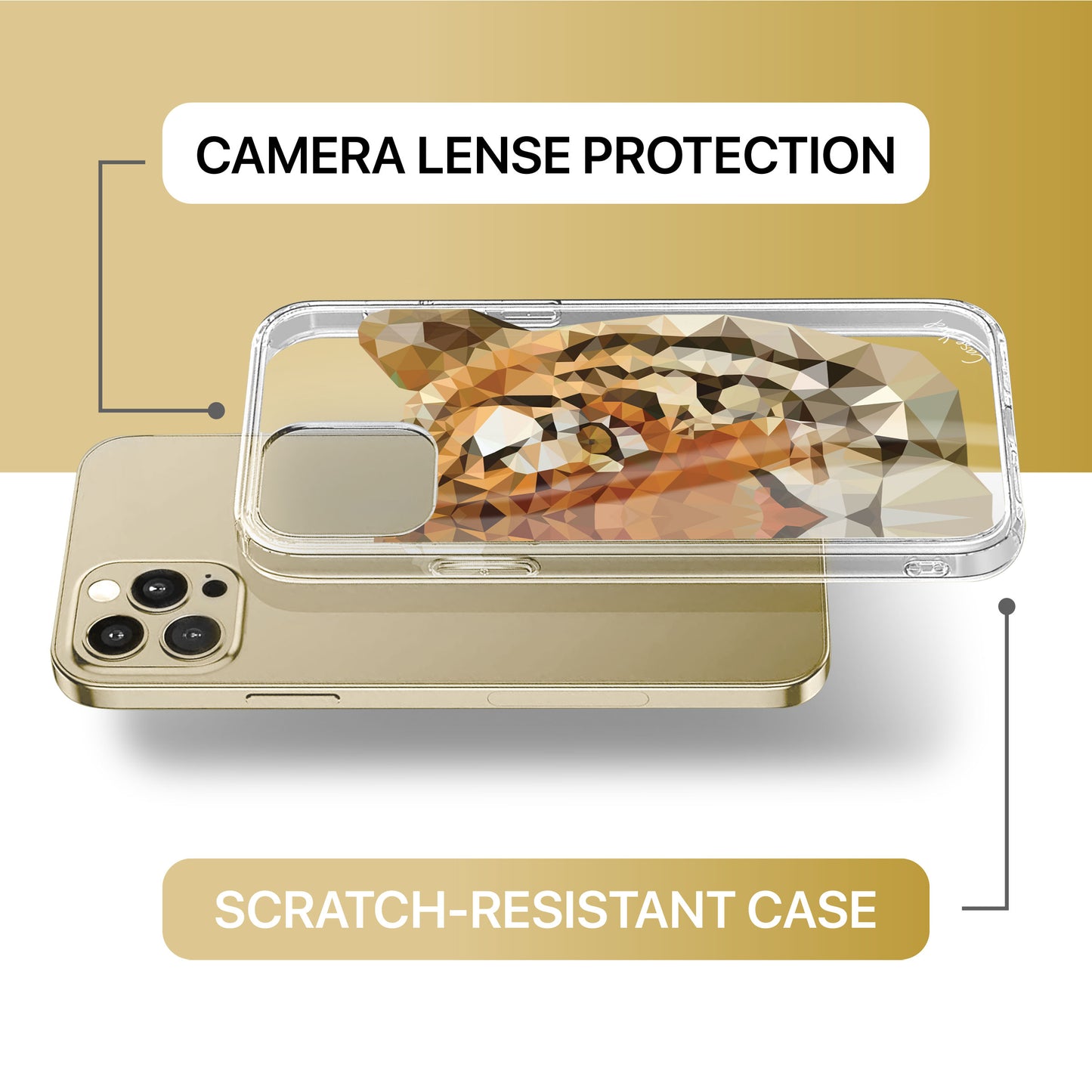 Tiger Face TPU Clear Phone Case for iPhone & Samsung Phones
