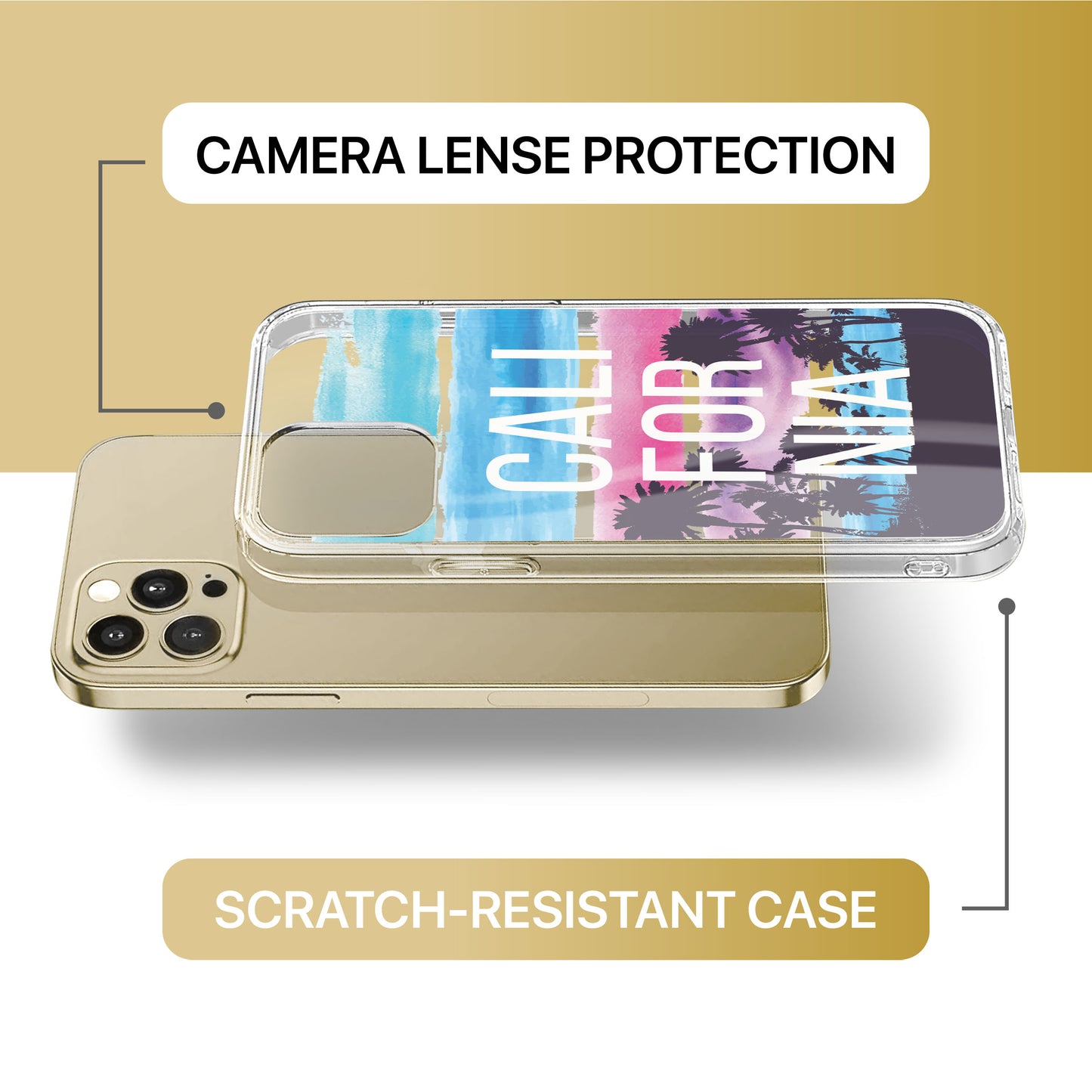 California TPU Clear Phone Case for iPhone & Samsung Phones