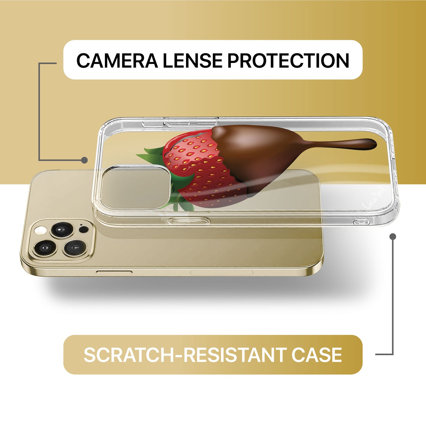 Strawberry Chocolate TPU Clear Phone Case for iPhone & Samsung Phones