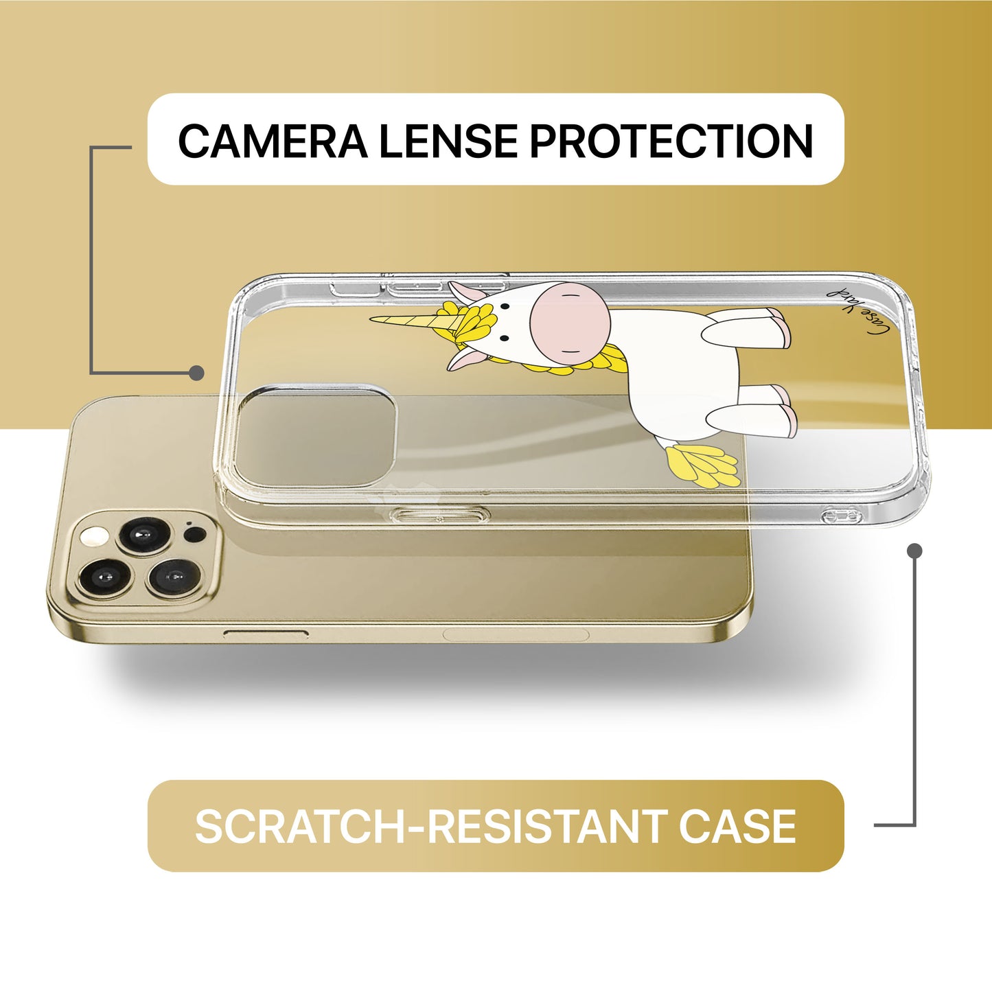 Unicorn TPU Clear Phone Case for iPhone & Samsung Phones