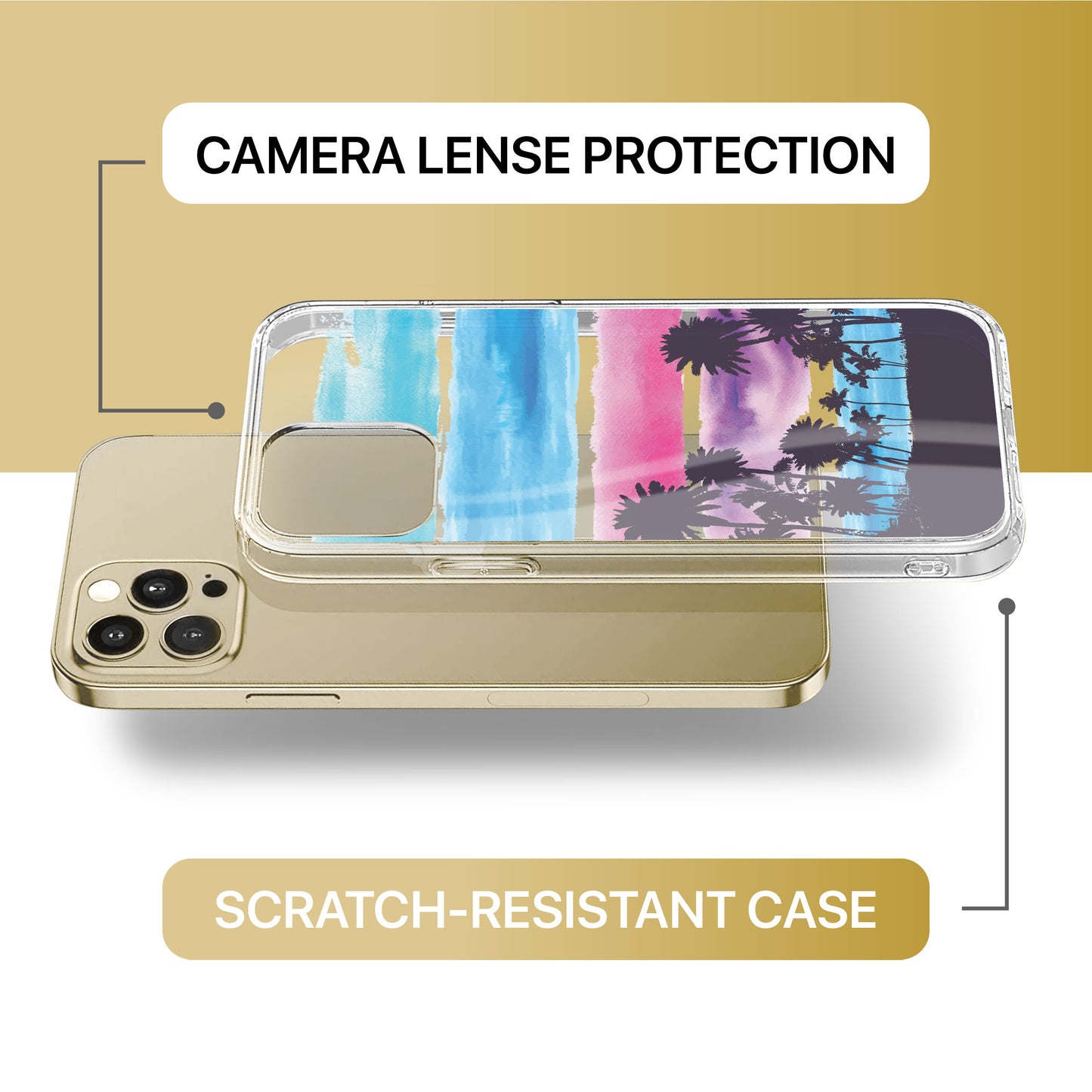 Palms TPU Clear Phone Case for iPhone & Samsung Phones