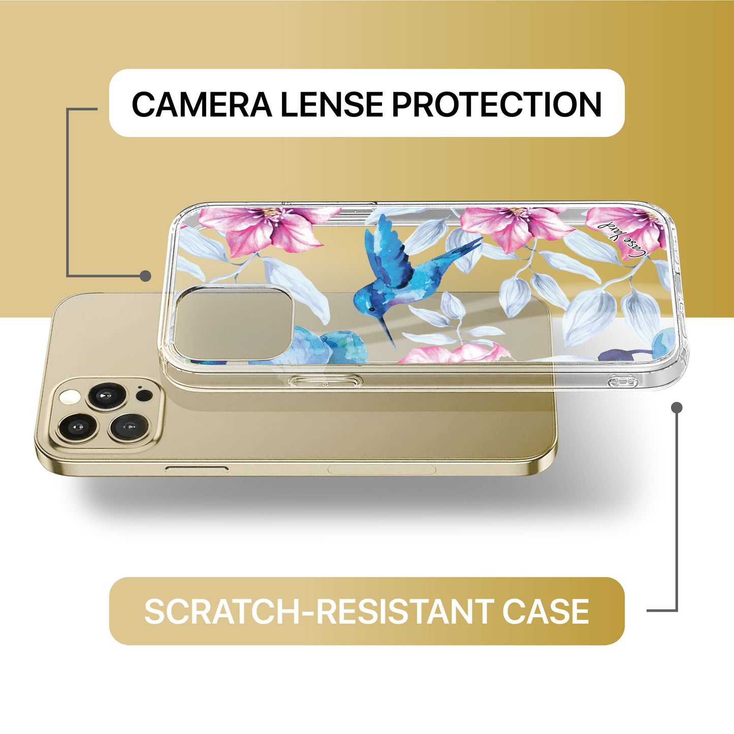 Summer Hummingbird TPU Clear Phone Case for iPhone & Samsung Phones