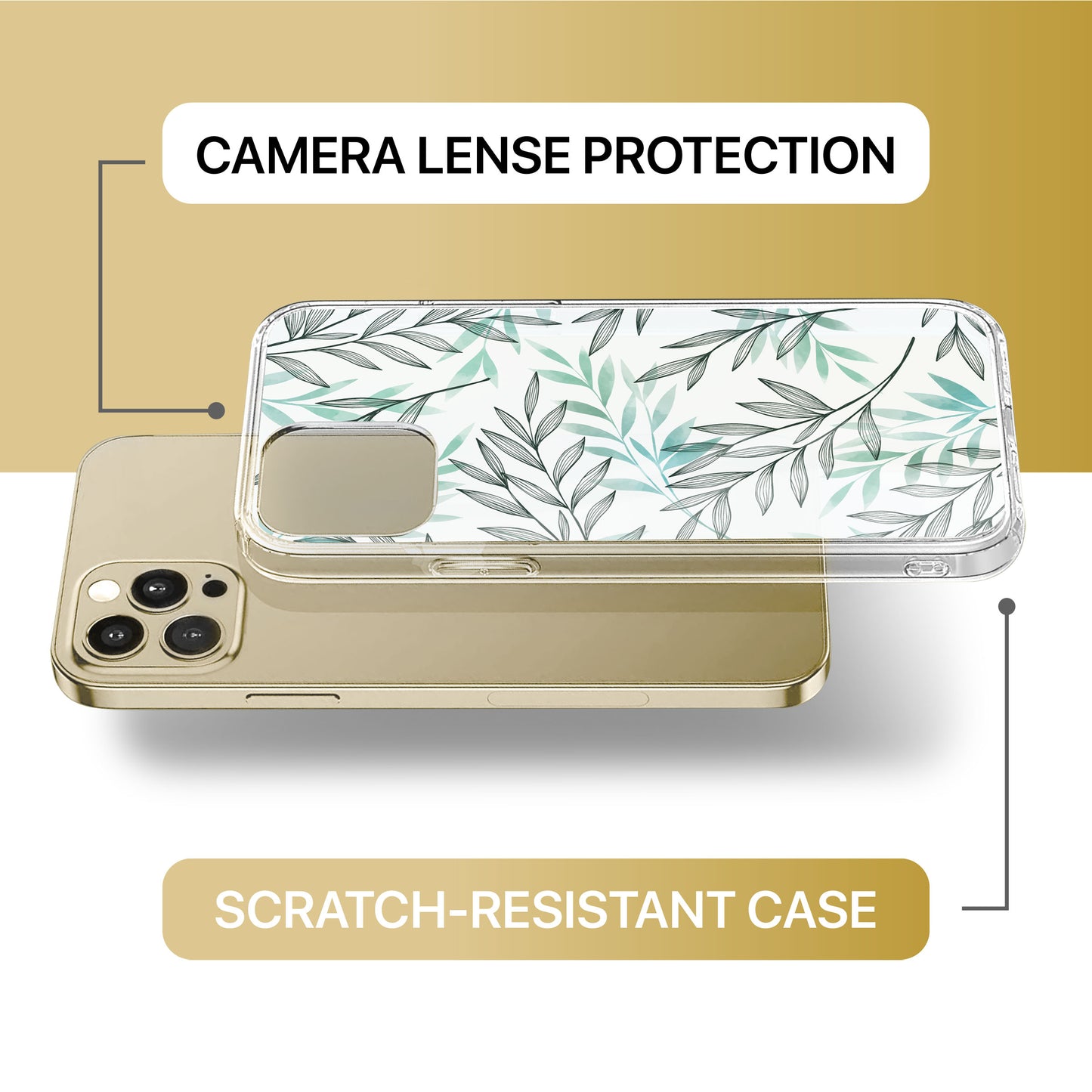 Light Leaves TPU Clear Phone Case for iPhone & Samsung Phones