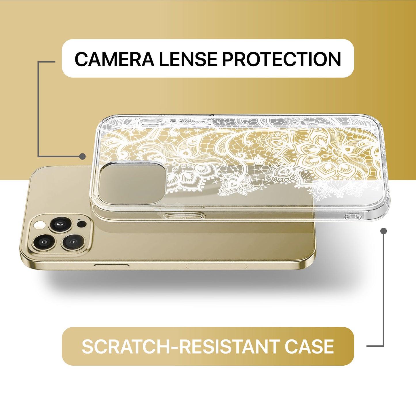 Lace Dolly TPU Clear Phone Case for iPhone & Samsung Phones