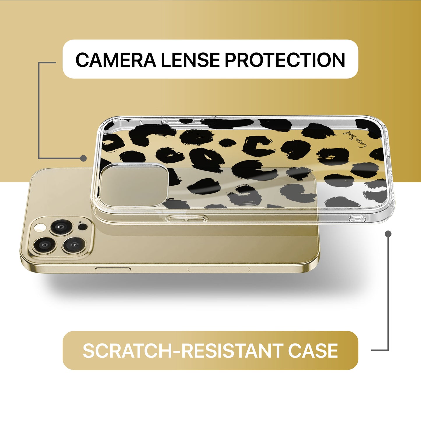 Leopard Brush TPU Clear Phone Case for iPhone & Samsung Phones