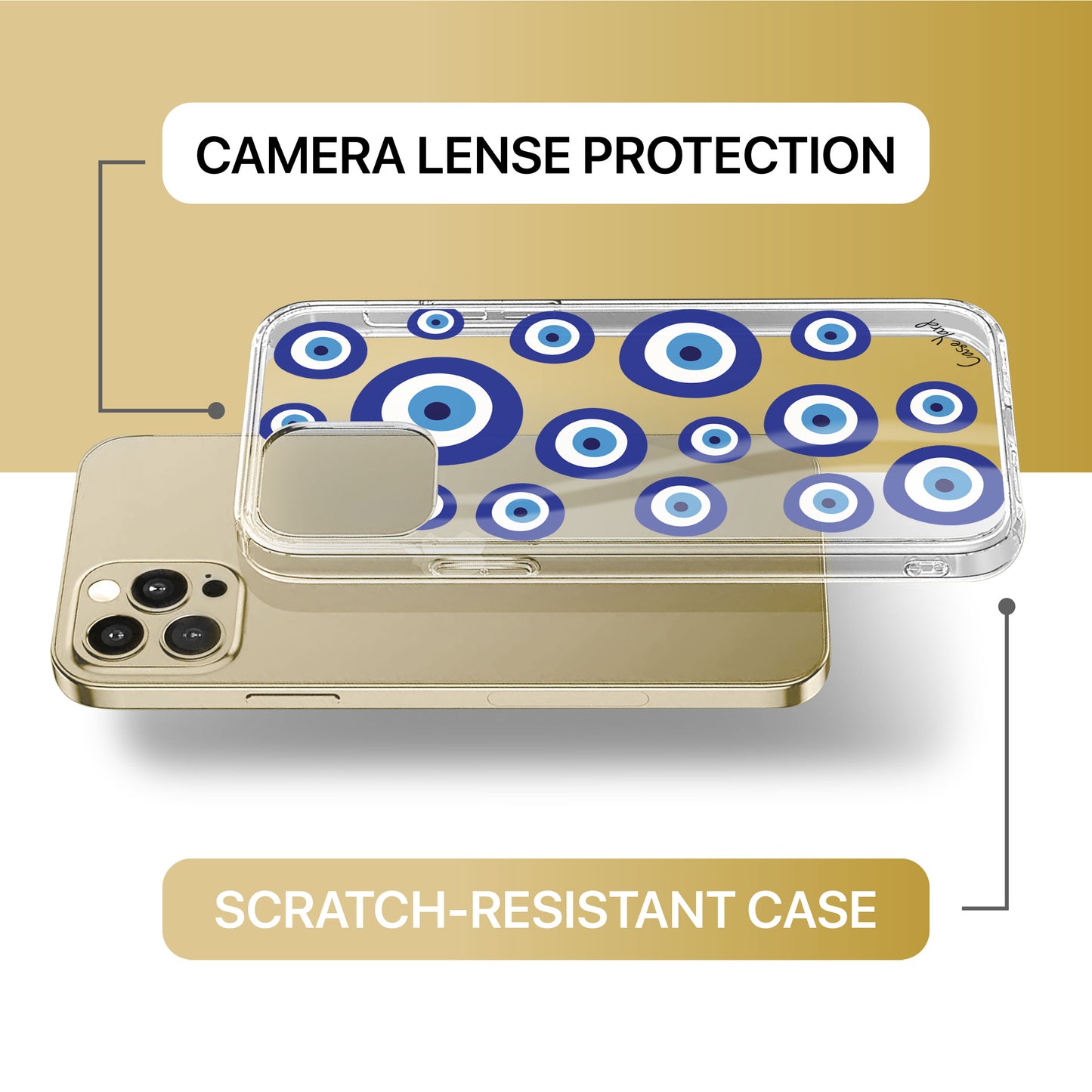 Evil Eye Pattern TPU Clear Phone Case for iPhone & Samsung Phones