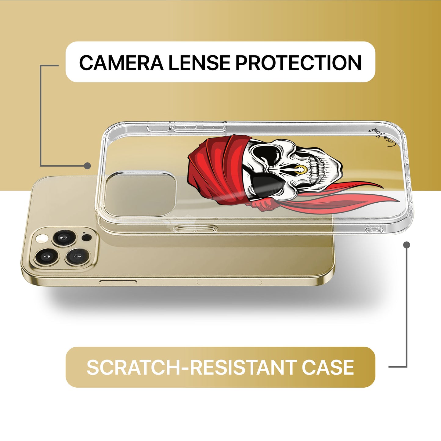 Pirate Skull TPU Clear Phone Case for iPhone & Samsung Phones