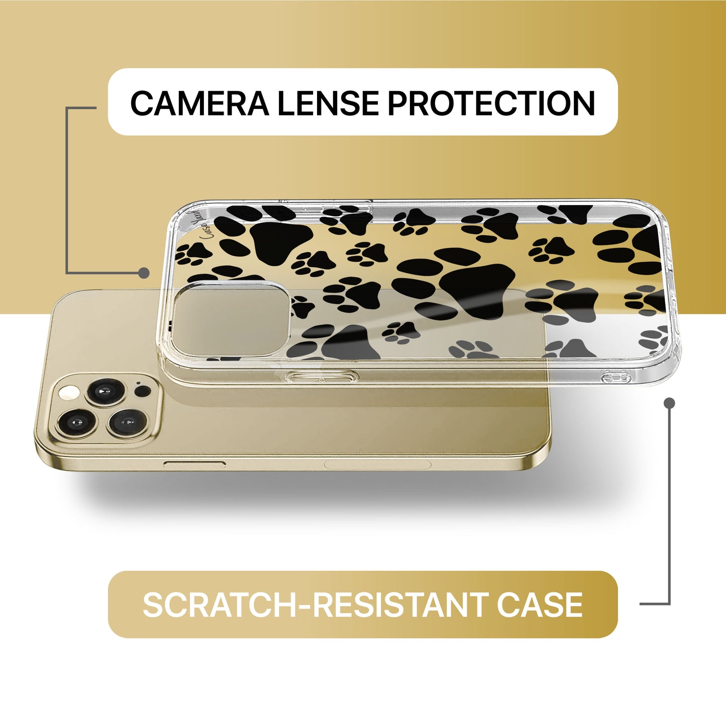 Paws TPU Clear Phone Case for iPhone & Samsung Phones
