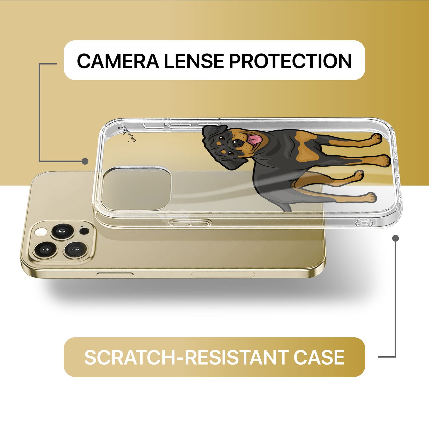 Rottweiler TPU Clear Phone Case for iPhone & Samsung Phones