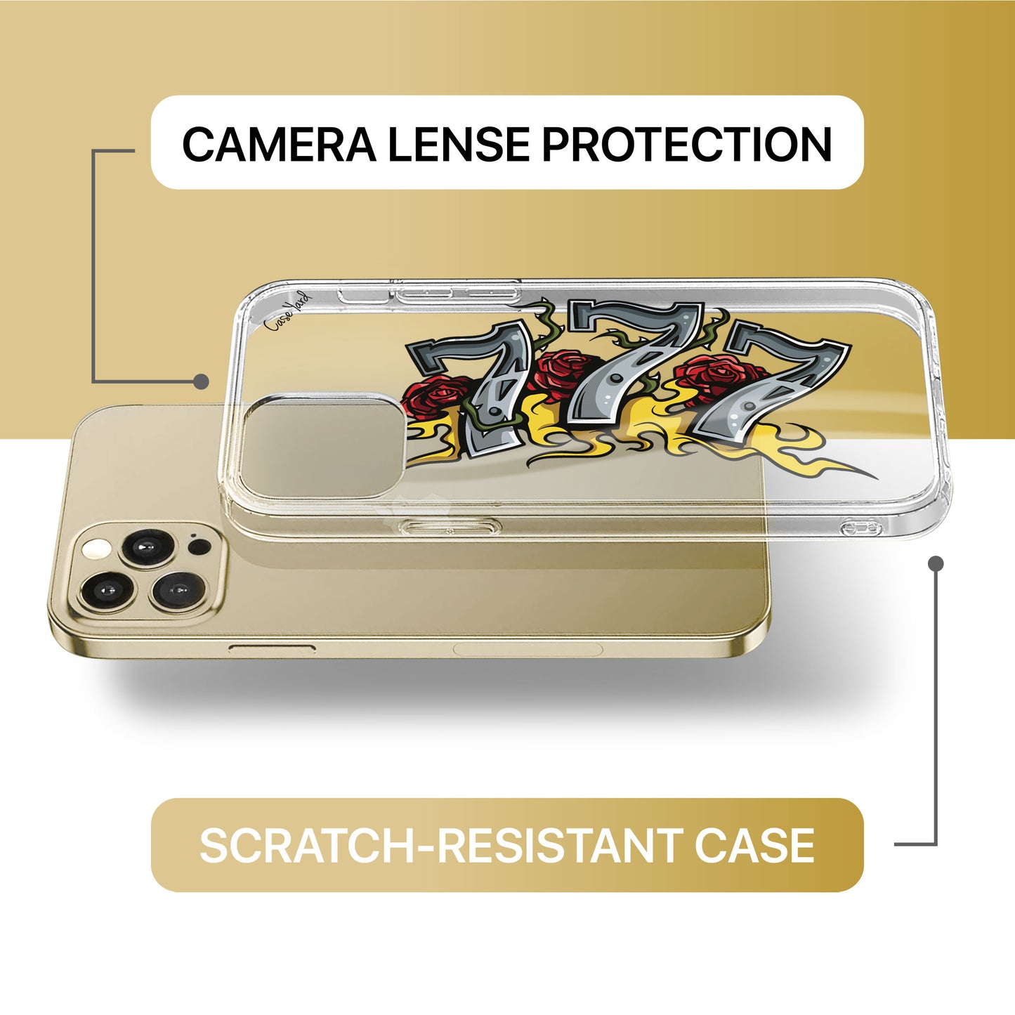 777 TPU Clear Phone Case for iPhone & Samsung Phones