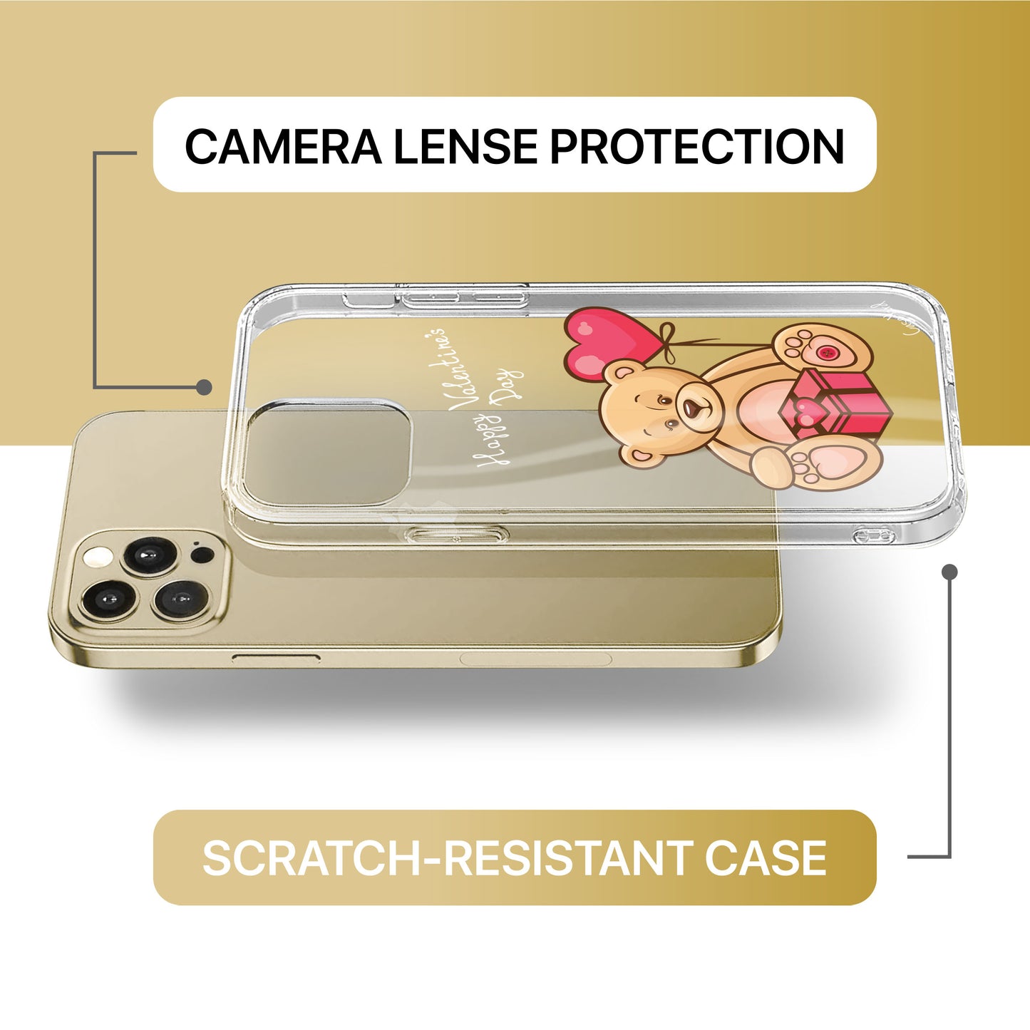 Happy V Day TPU Clear Phone Case for iPhone & Samsung Phones